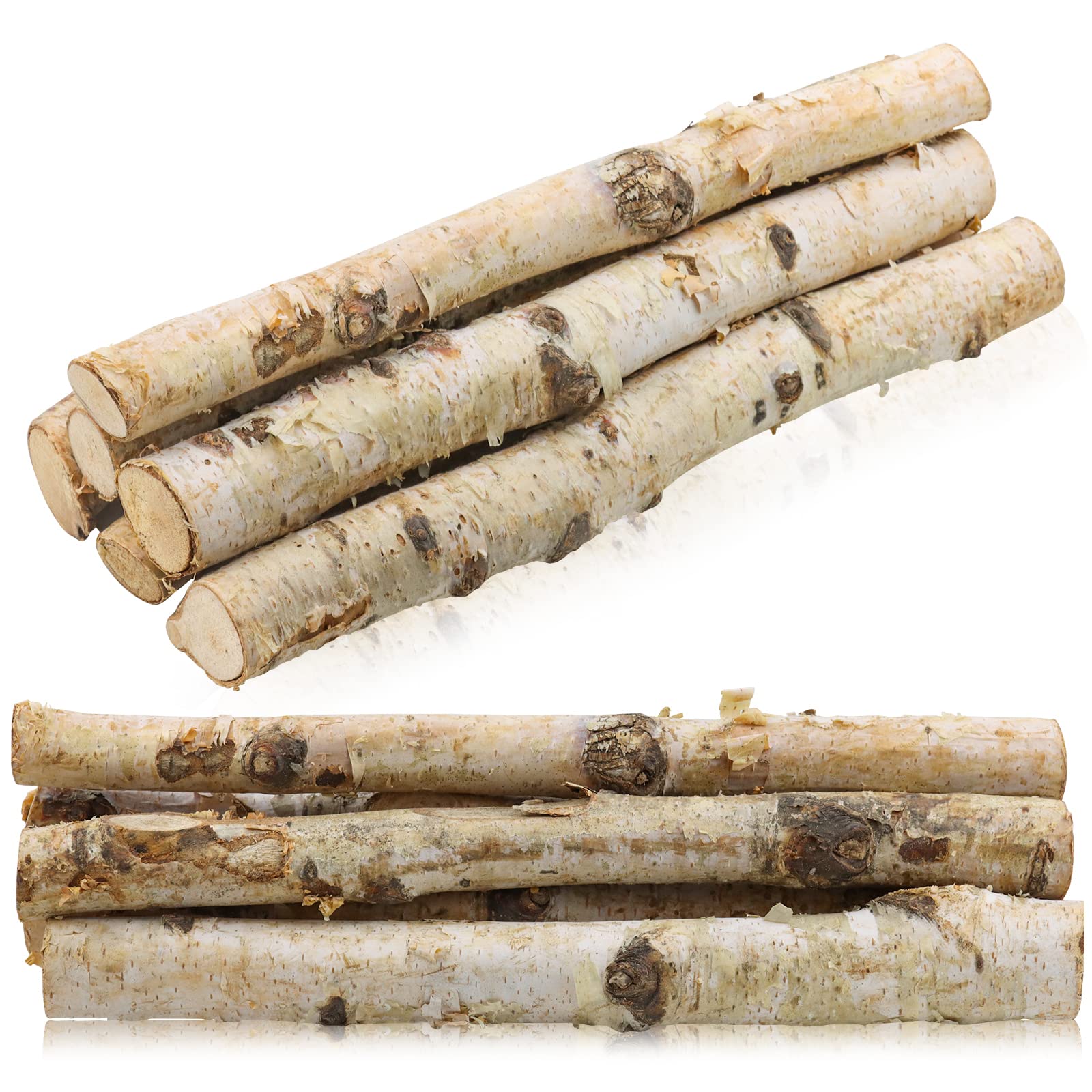 Uplama 6Pack Small Birch Logs For Fireplace Unfinished Wood Crafts Diy Home Decorative Burning,Fireplace Log Set (0.78''-1.18''