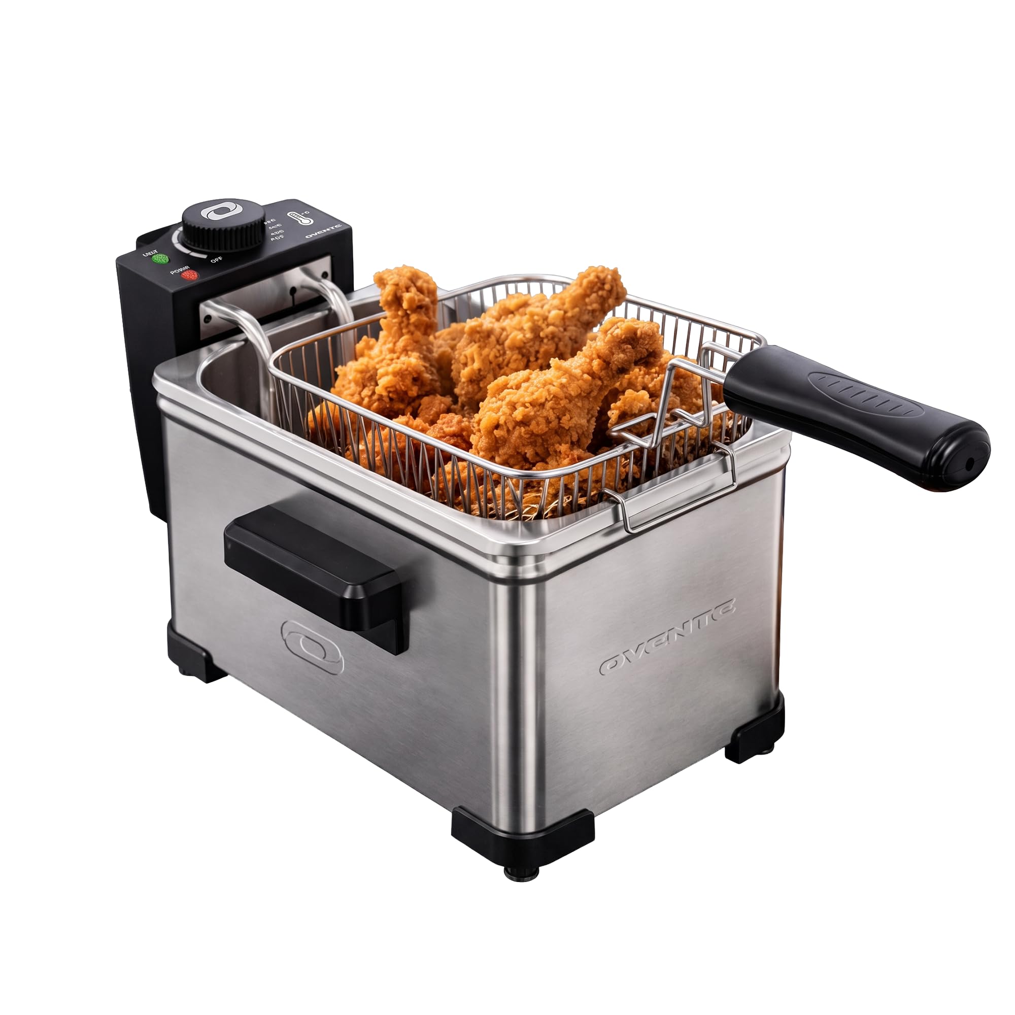 OVENTE Electric Deep Fryer, 2L Capacity, 1500W, Silver FDM2201BR
