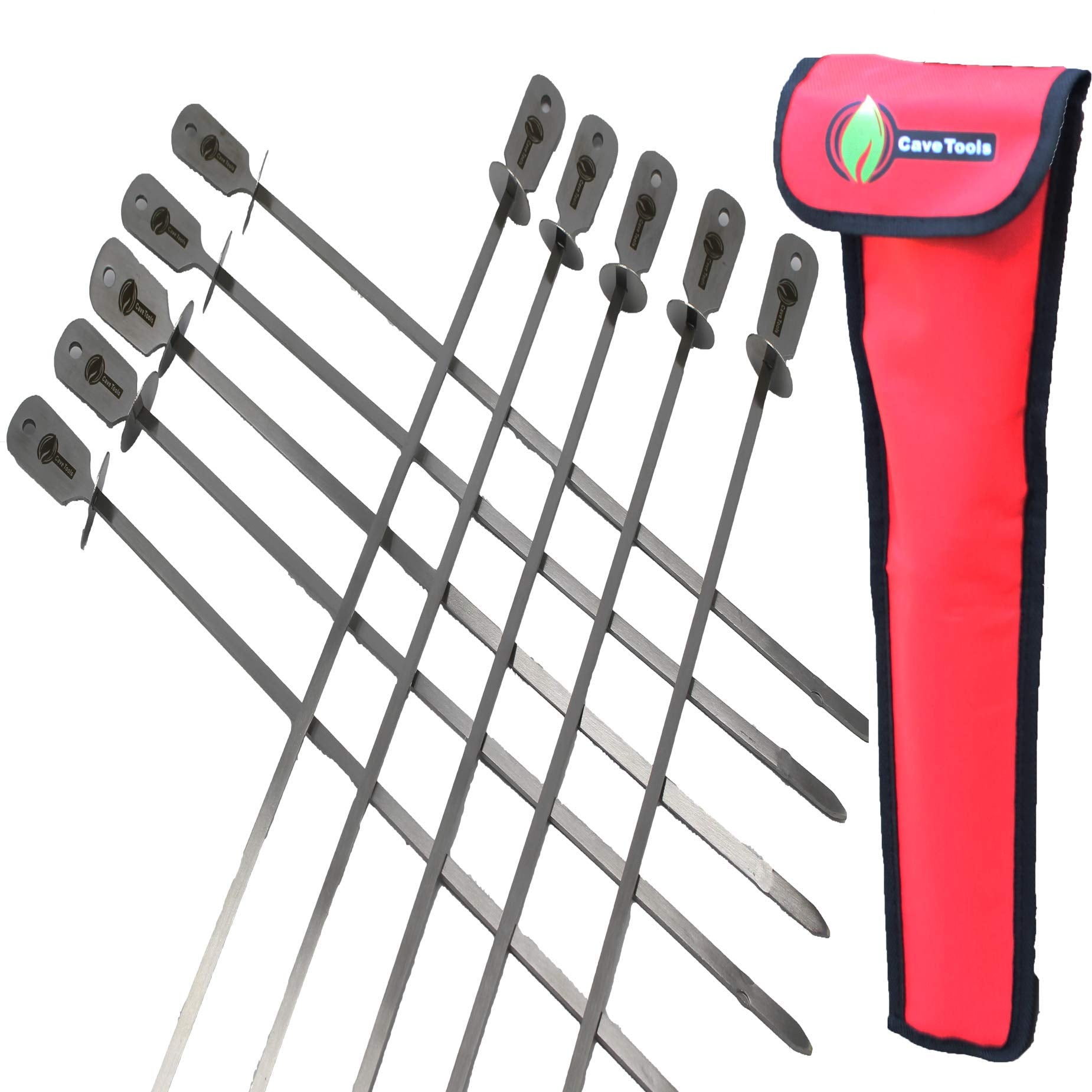 Cave Tools Kebab Rack - Stainless Steel, Build Compatible With Wood, Round, Metal, Flat Or Bamboo Skewers - Bbq Grilling Accesso