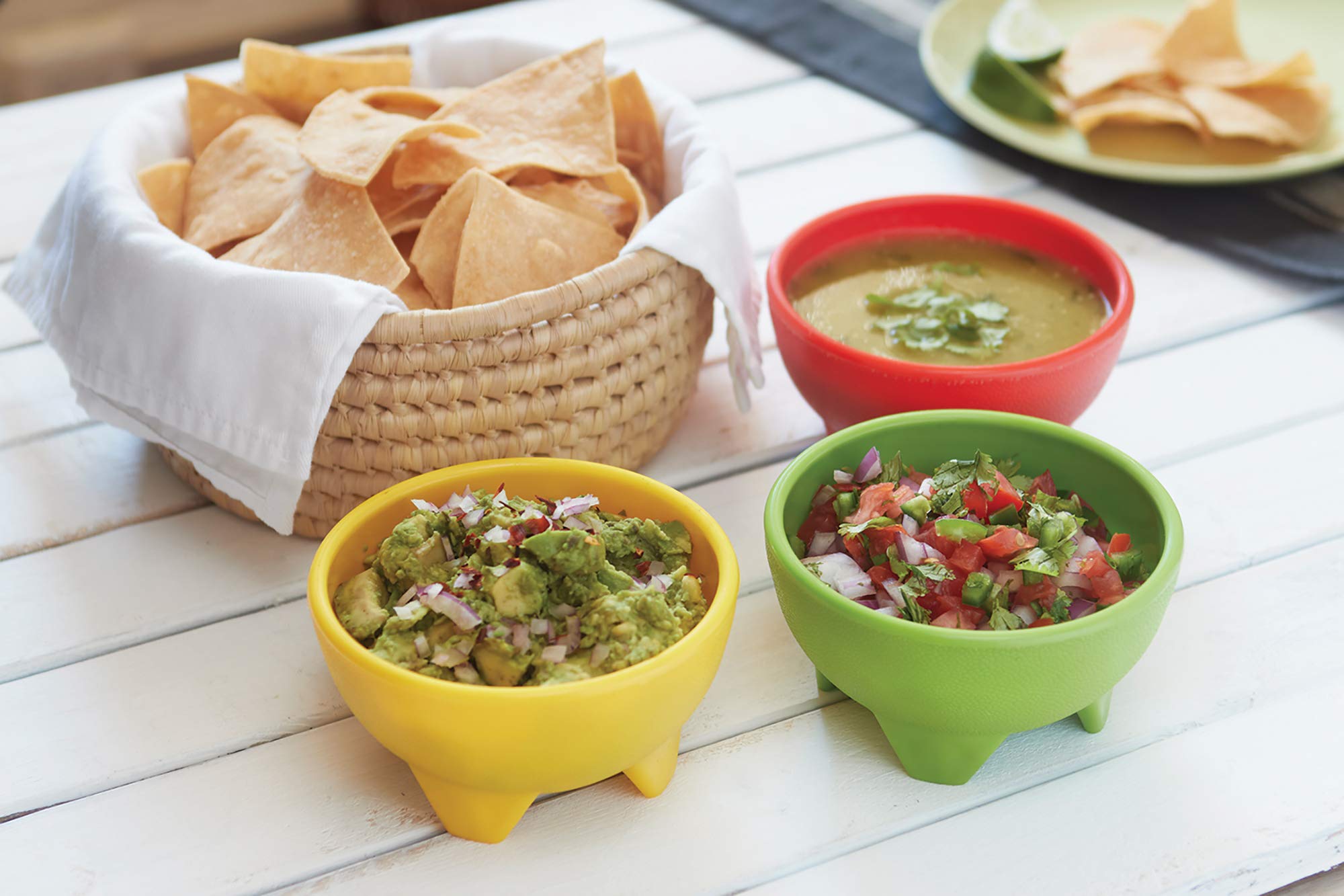 Fox Run Multicolor Salsa Bowls, 5-Inch Diameter, Set Of 3, Red, Yellow, Green