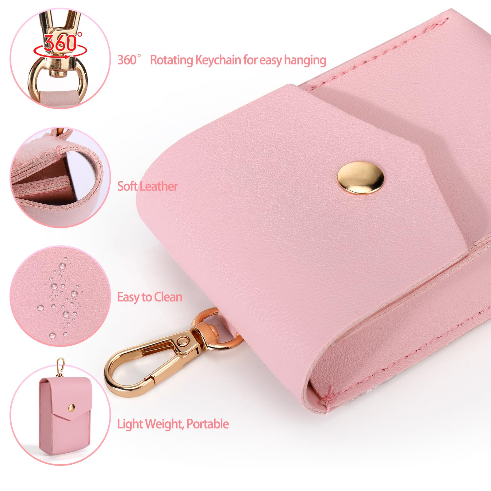 Solldgt Case Compatible With Touchland Hand Sanitizer Spray - Leather Protective Case Holder With Keychain For Touch Land Power