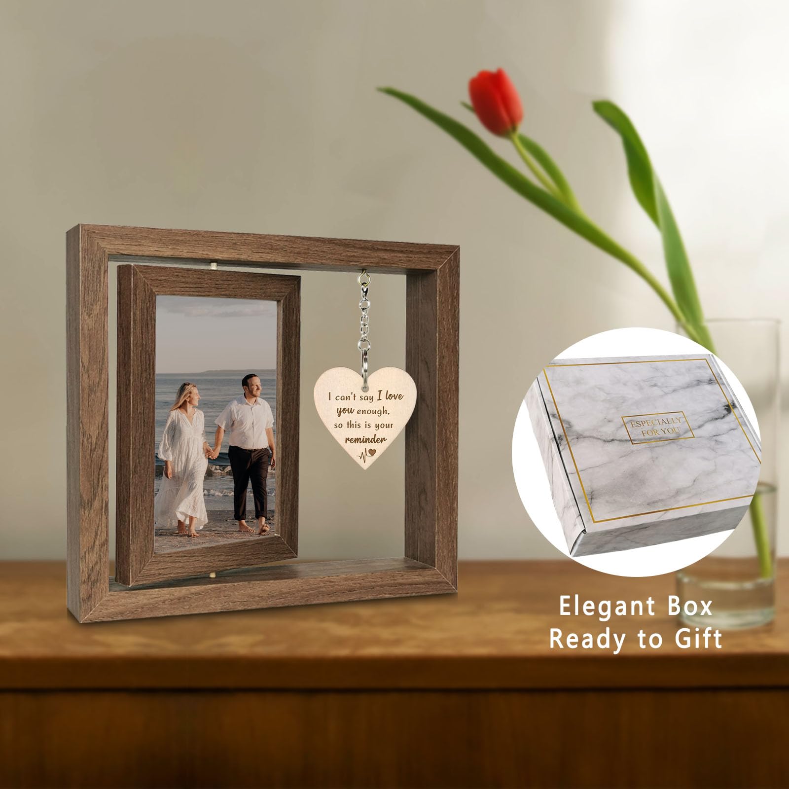 EYITUPC I Can t Say I Love You Enough - So This is Your Reminder Rotating Picture Frame, Sentimental I Love You Reminder Gifts f