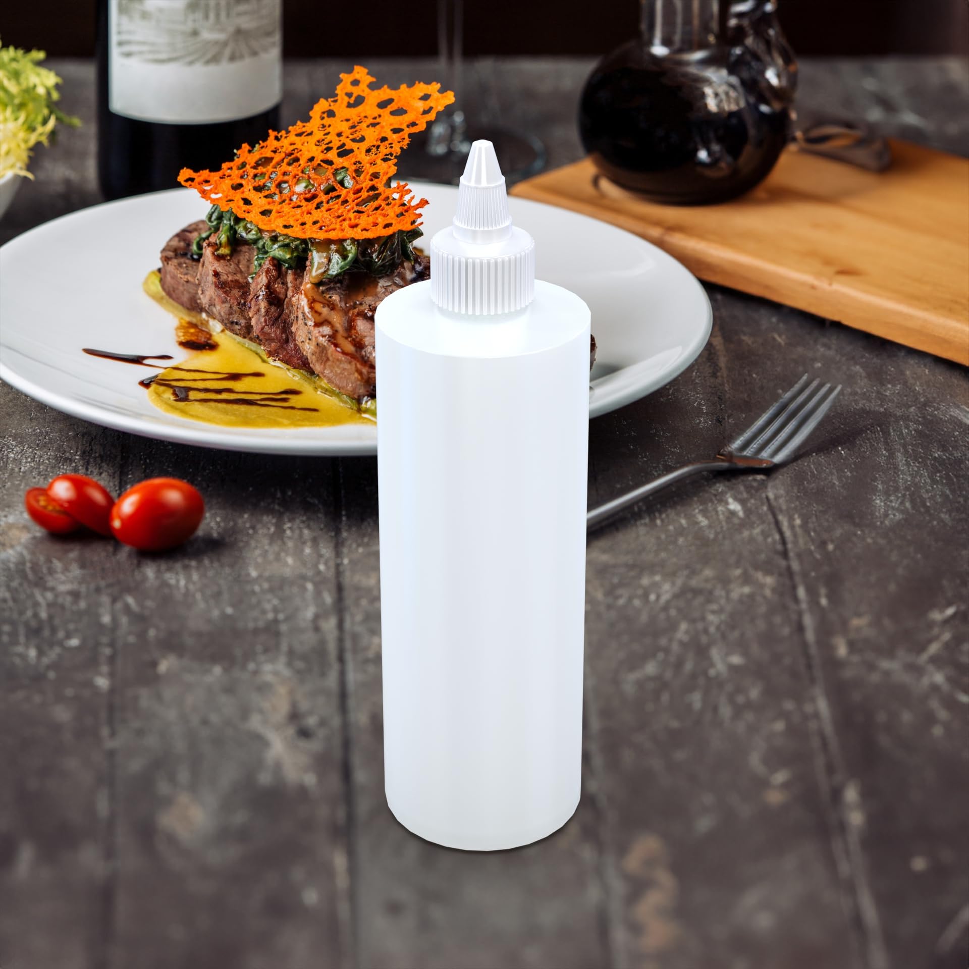 Brightfrom Condiment Squeeze Bottles, 16 Oz Empty Squirt Bottle, Clear Twist Top Cap, Leak Proof - Great For Ketchup, Mustard, S