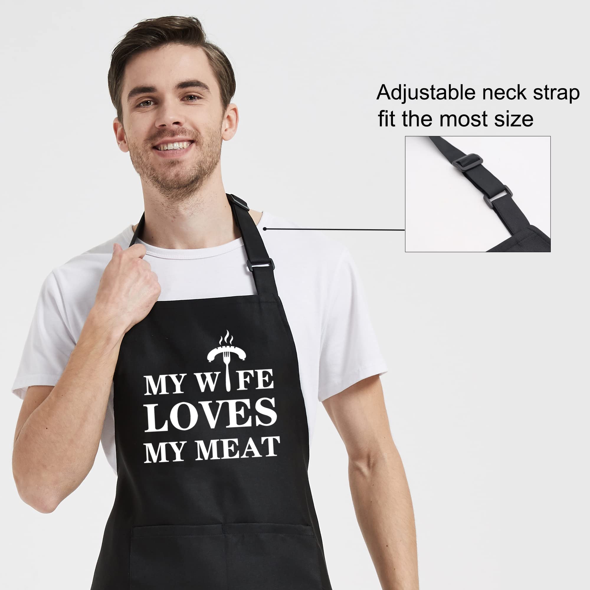 Gvlrbut Funny Grilling Aprons For Men, Gag Gifts For Men, Cooking Bbq Grill Chef Apron For Dad Naughty Gifts For Him Husband Fro