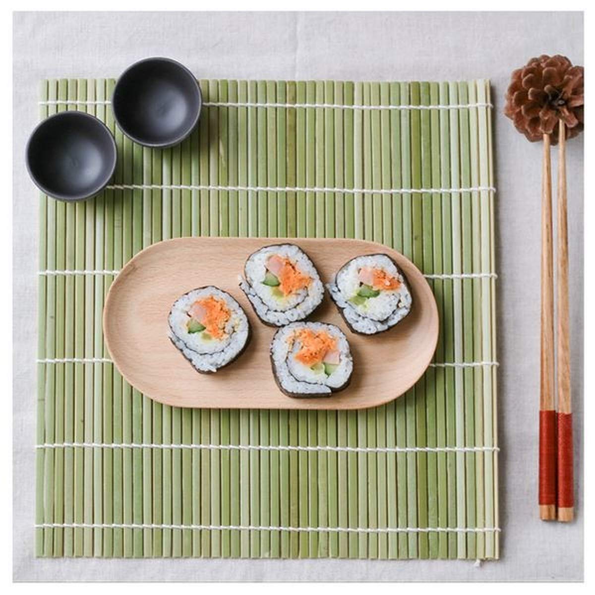 Japanbargain, Bamboo Sushi Mat Sushi Roller Bamboo Sushi Rolling Mat Maker 9.5 Inch Square