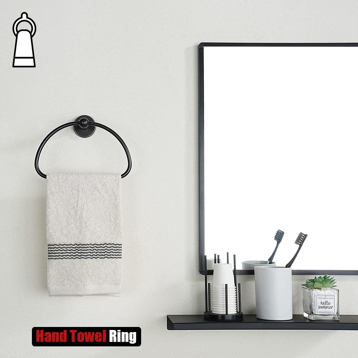 JQK Towel Ring Oil Rubbed Bronze  Stainless Steel Half Ring Towel Holder for Bathroom  7 Inch ORB Wall Mount  TR160-ORB