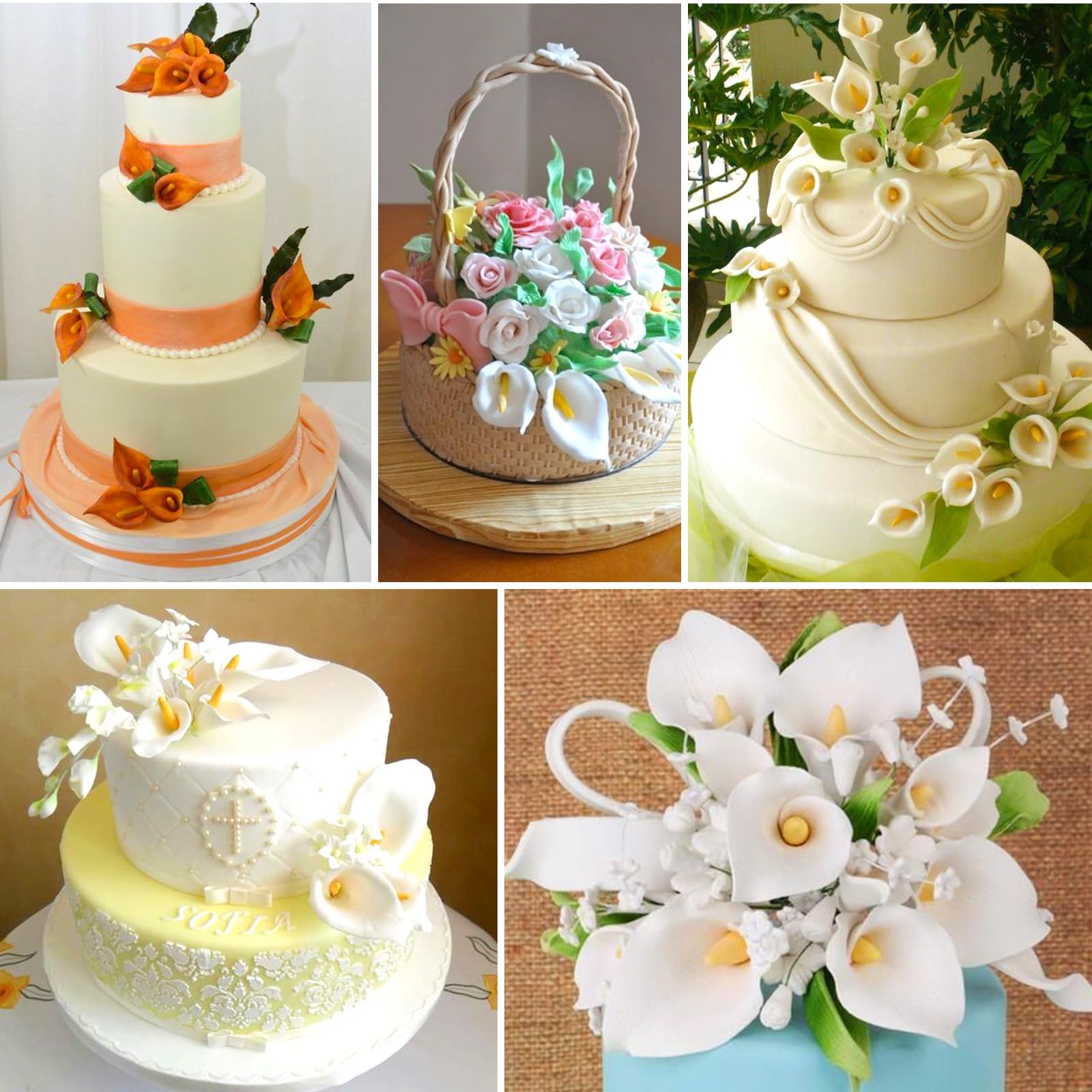 Joinor Cake Flower Calla Lily Former Cutter Sugarcraft Decorating Set Of 7