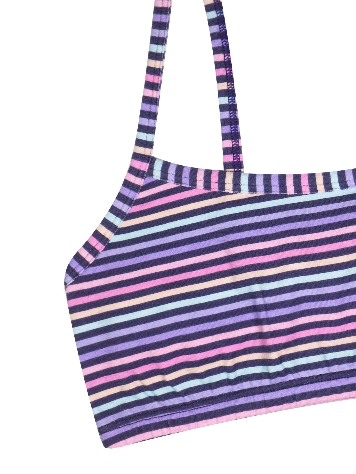 Fruit Of The Loom Girls Spaghetti Strap Sports Bra, Happy Stripewhiteeyeshadow, 38