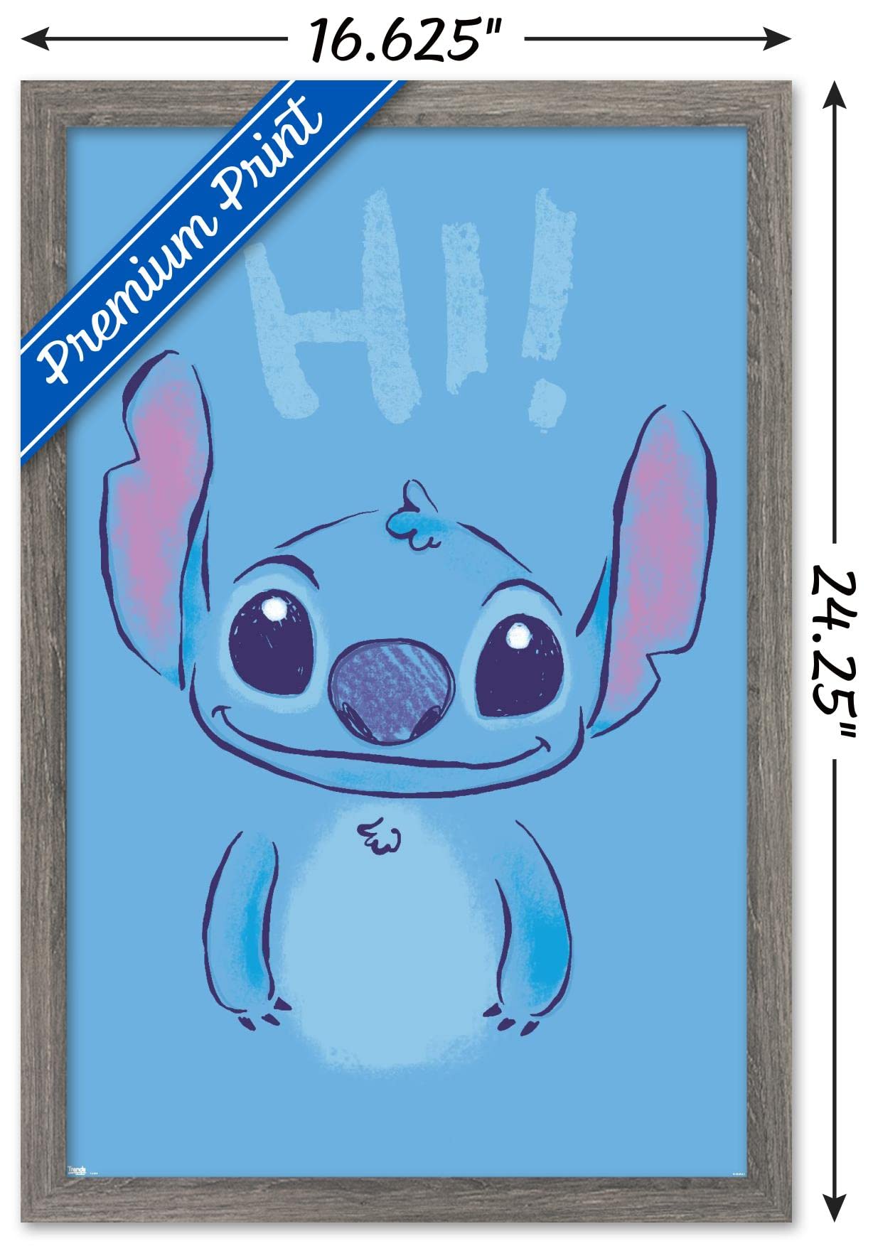 Trends International Disney Lilo And Stitch - Hi Wall Poster, 14.725'' X 22.375'', Barnwood Framed Version