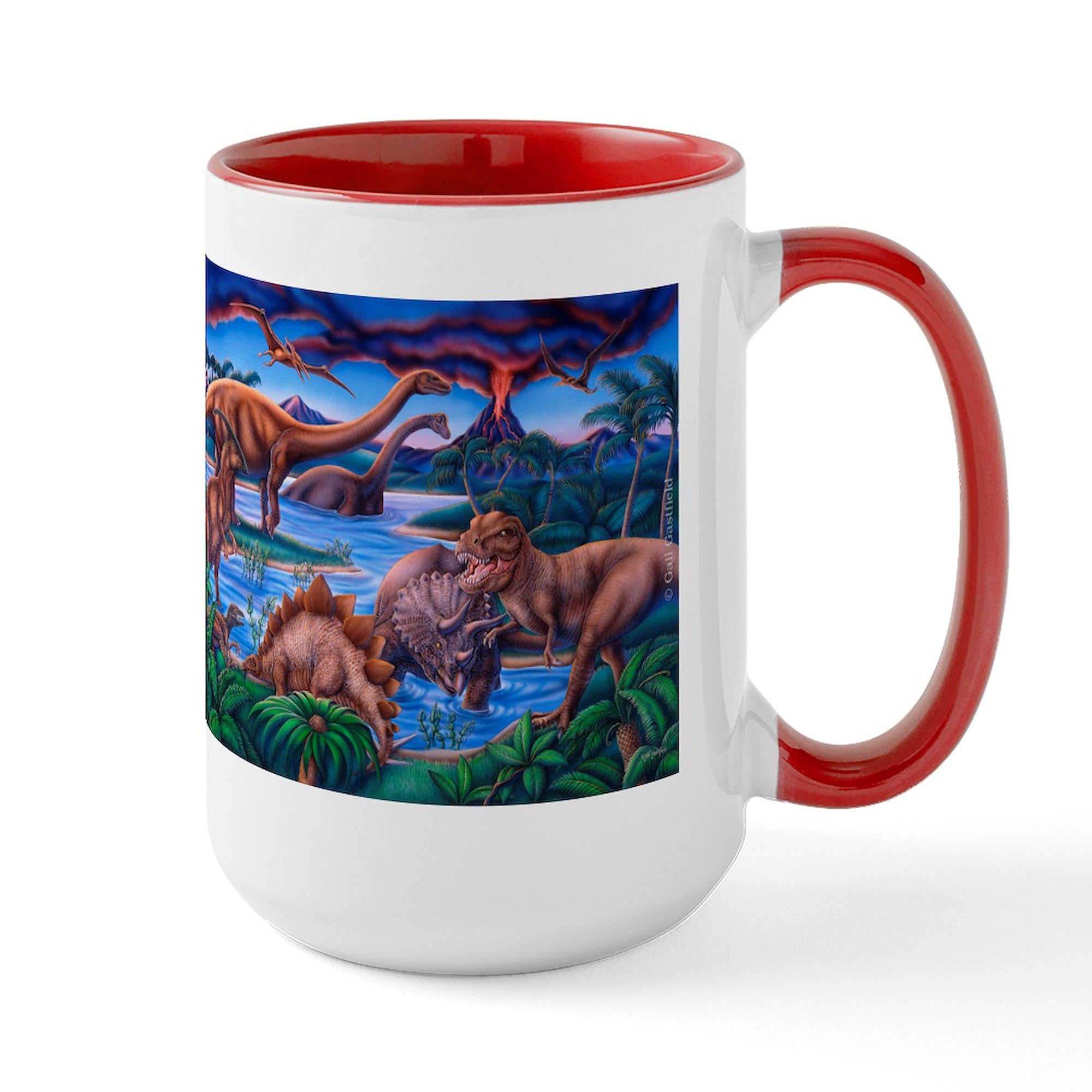 CafePress Dinosaurs Large Mug 15 oz (444 ml) Ceramic Coffee Mug