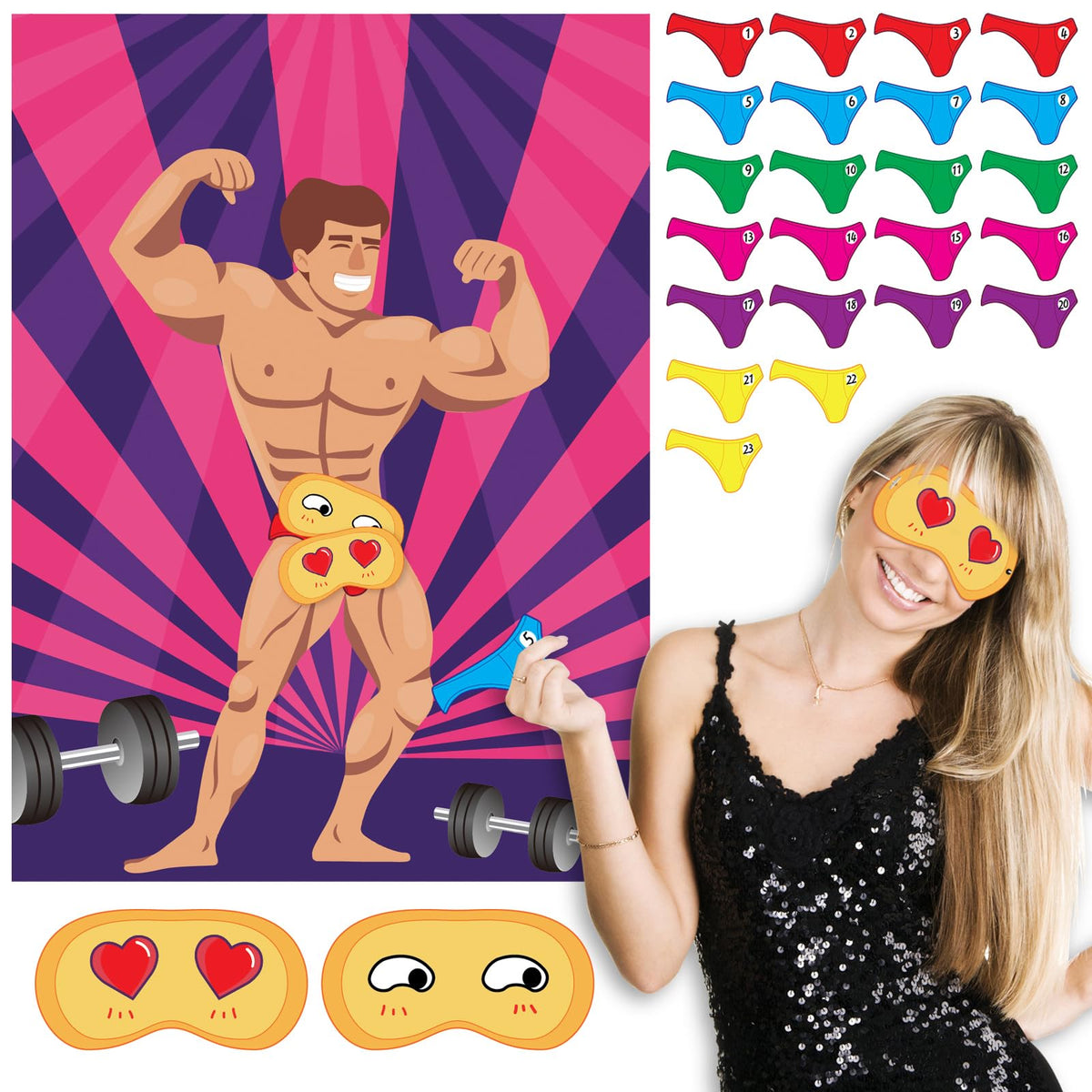 Astaron Pin The Pants Party Games Bridal Shower Games Large Poster 24 Player Stickers Party Games Girls Night Party Games