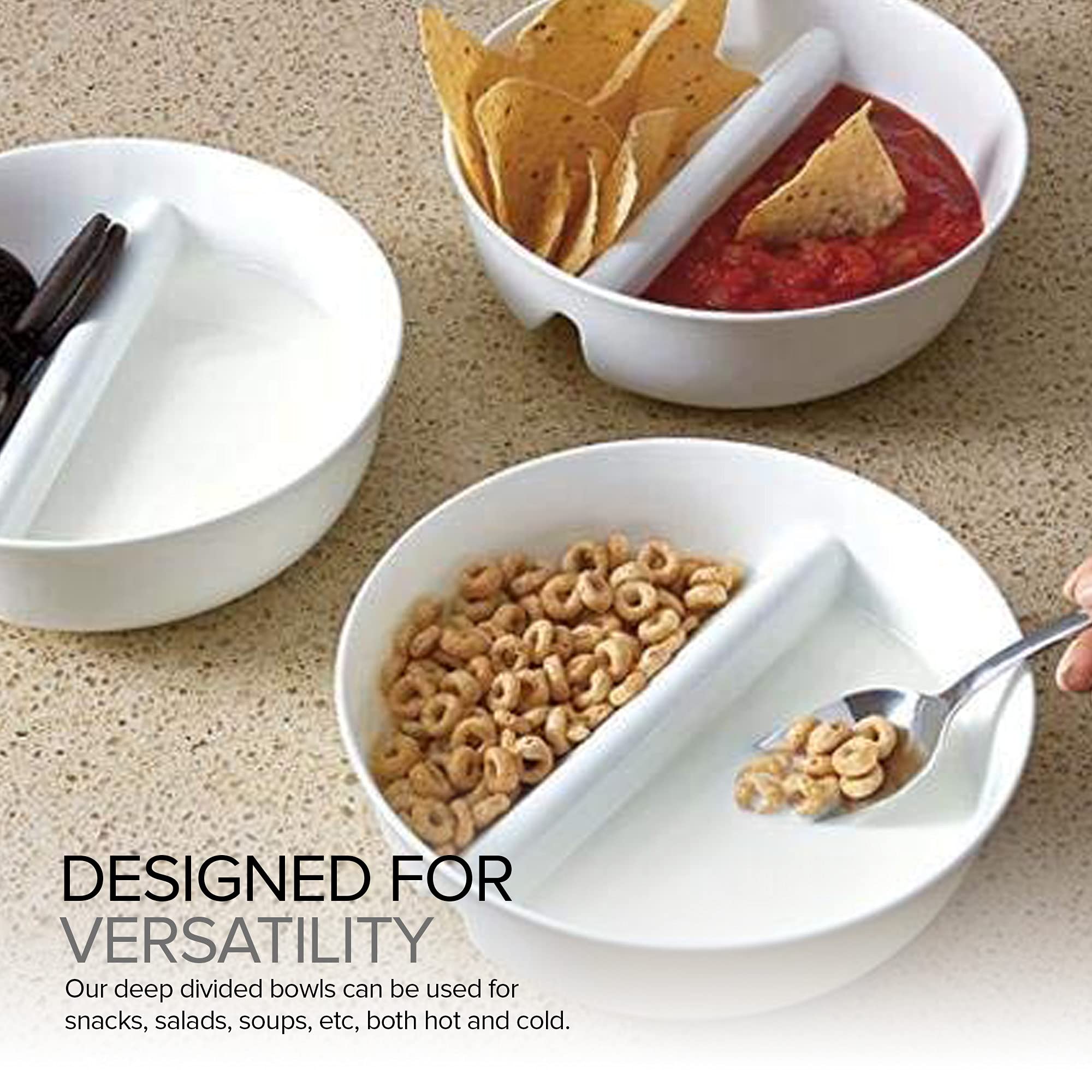 Just Crunch Anti-Soggy Cereal Bowl - Keeps Cereal Fresh & Crunchy | Bpa Free | Microwave Safe | Ice Cream & Topping, Yogurt & Be