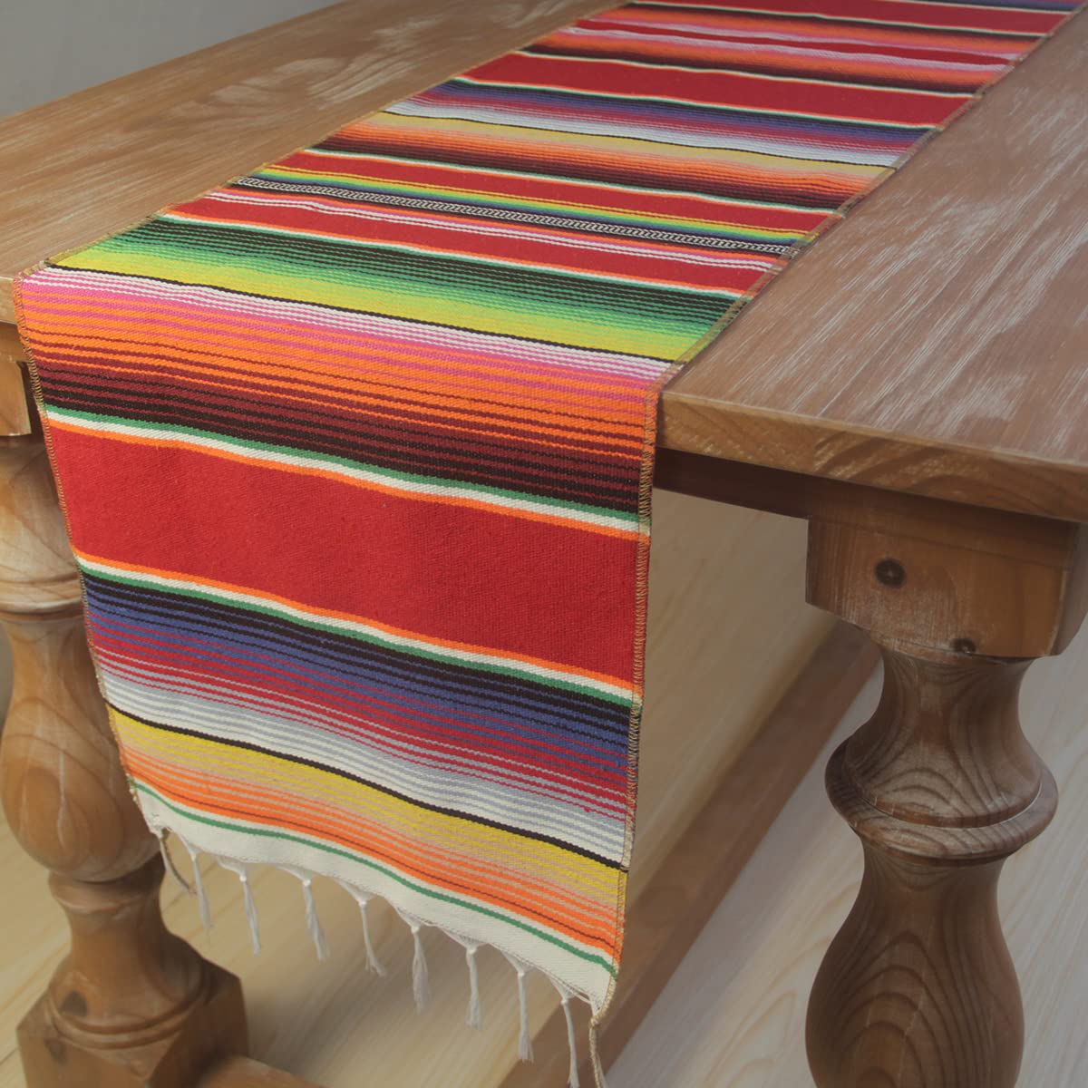 Mexican Serape Table Runner For Mexican Theme Party, Cinco De Mayo Fiesta Party, Day Of Death Decorations, Falsa Classic Striped