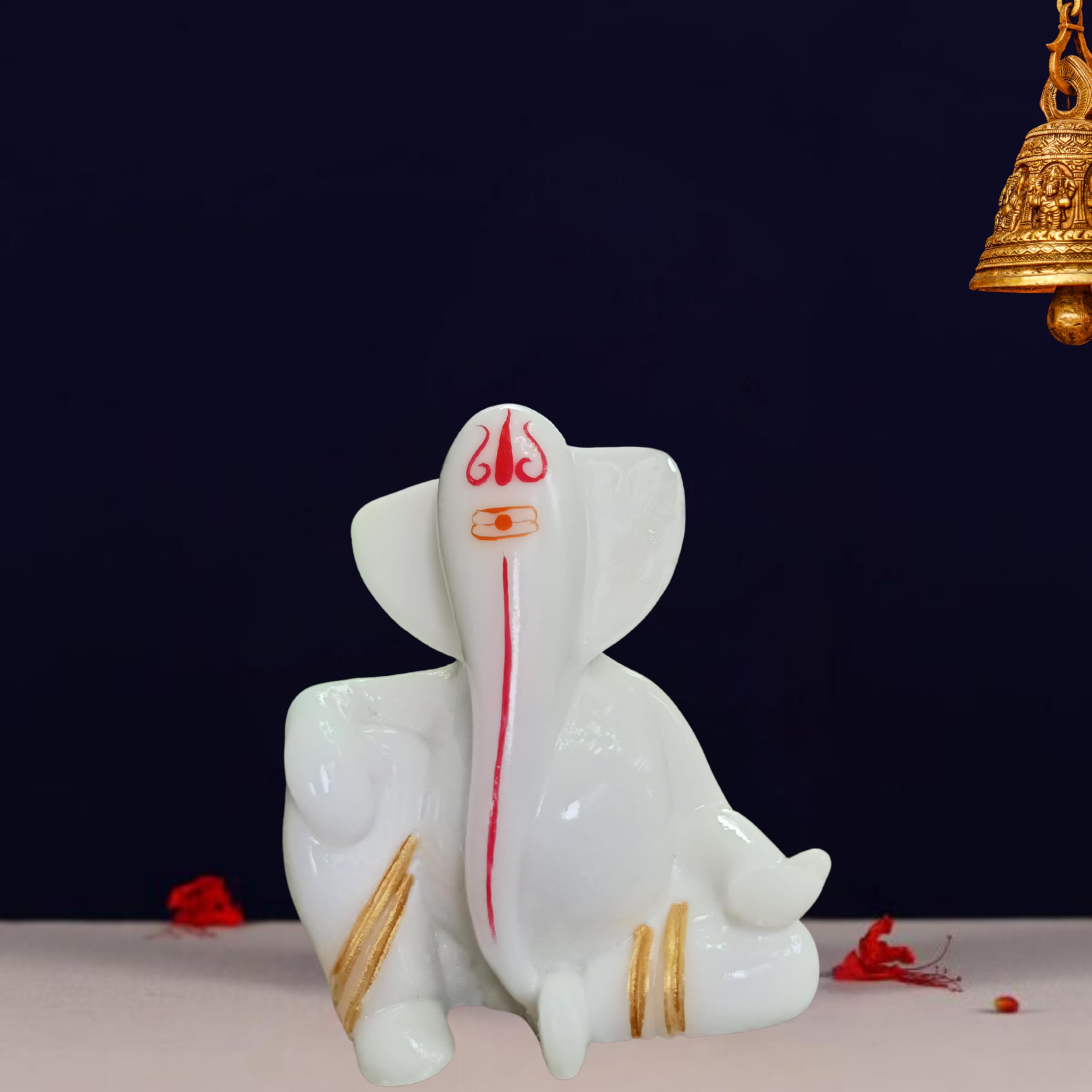 Niraj Art Marble Ganesh Ji Idol  Handcrafted Statue For Home Temple And Pooja Room