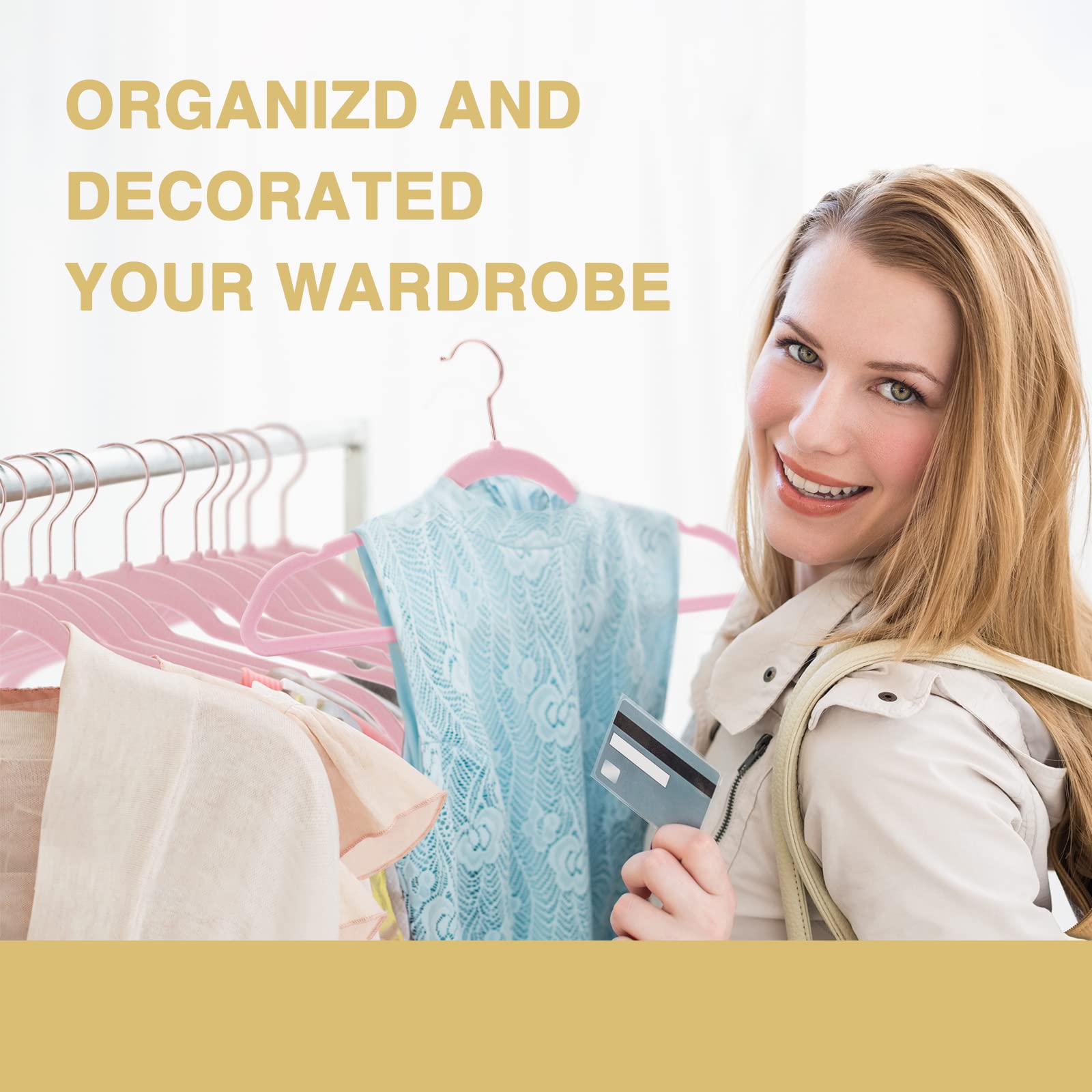 Ulimart Pink Velvet Hangers - Hangers 50 Pack - Hangers Non Slip Felt Hangers Durable Velvet Hangers Non Slip Clothes Hangers for Coats  Suit  Jackets  Pants & Dress Clothes Velvet Hangers