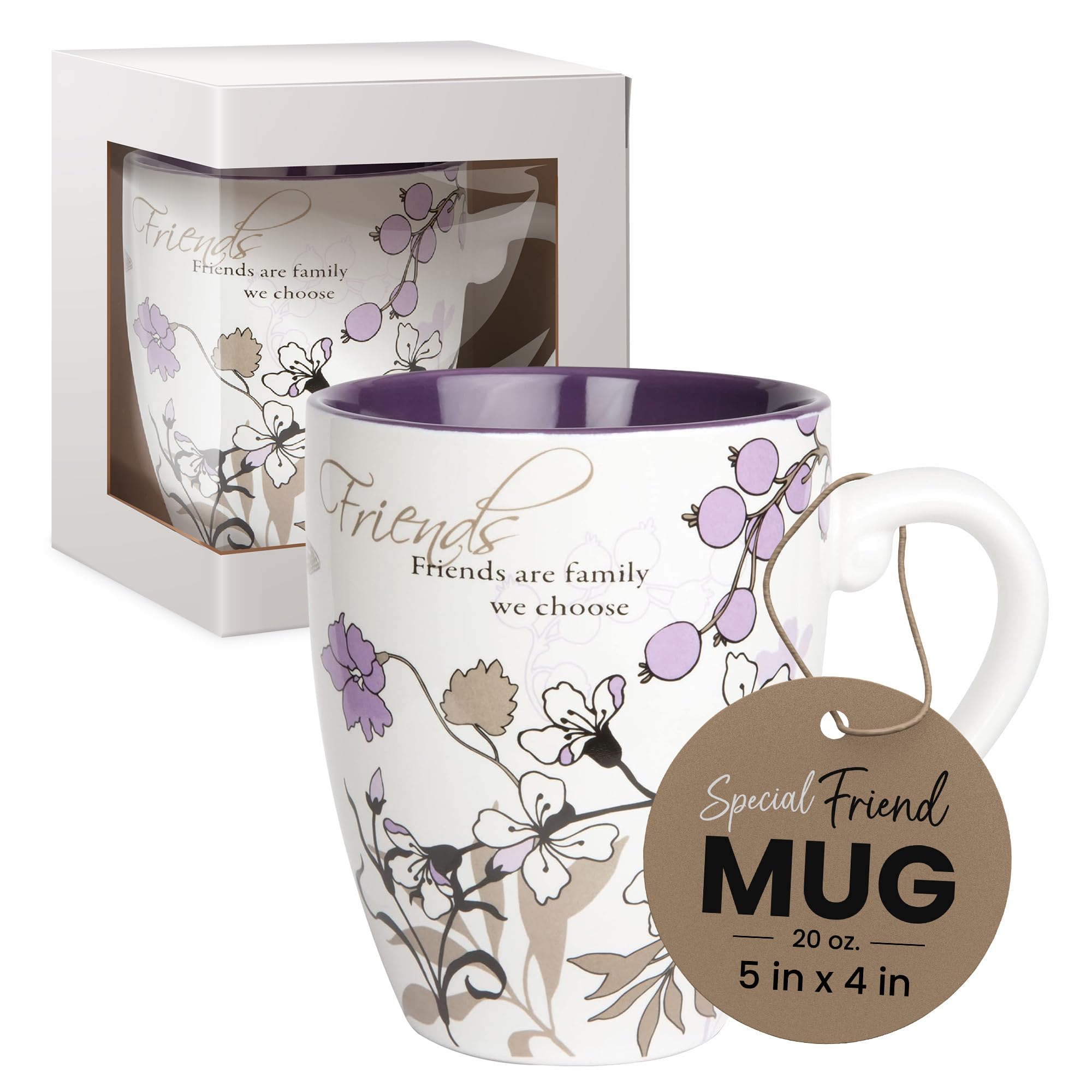 Pavilion Gift Company - Friend Coffee Mug - Mark My Words Friend Mug With Friends Are Family We Choose Design - Ceramic Coff