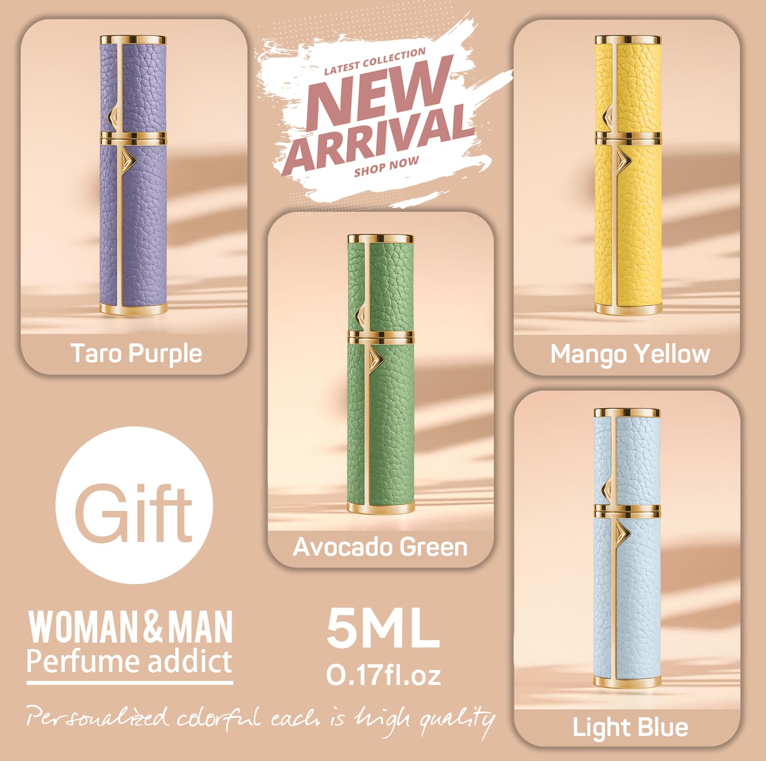 3Zorqinron 5Ml Perfume Travel Refillable Atomizer, Mini Size Travel Portable, Travel Perfume Bottle Refillable, Travel Cologne S