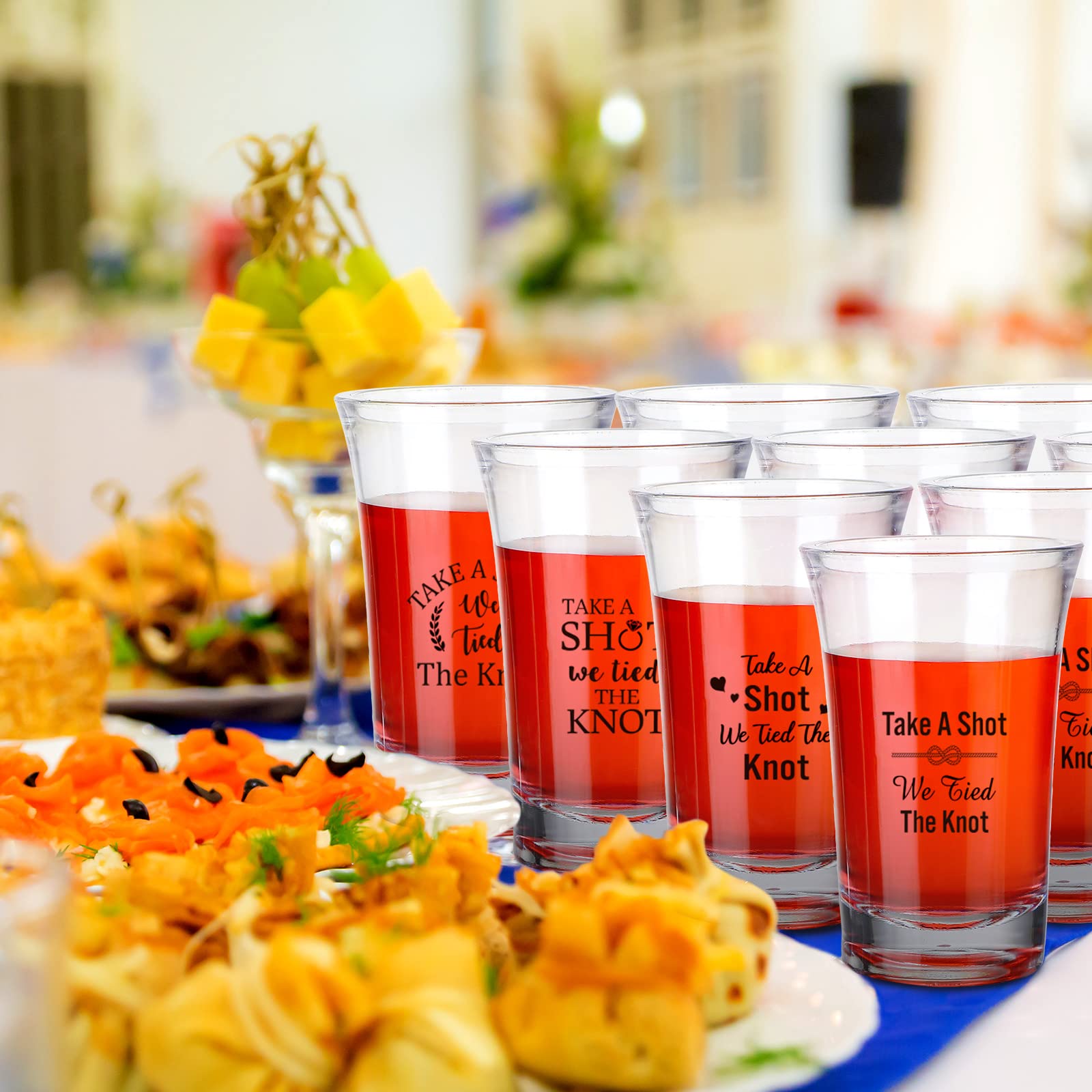 Cunhill 36 Packs Take a Shot We Tied the Knot Shot Glasses  Wedding Favor Set 1.2 Ounce Shot Glasses  Wedding Favor  Acrylic Funny Wedding Shot Glasses  Bridal Party Shot Glasses (Simple)