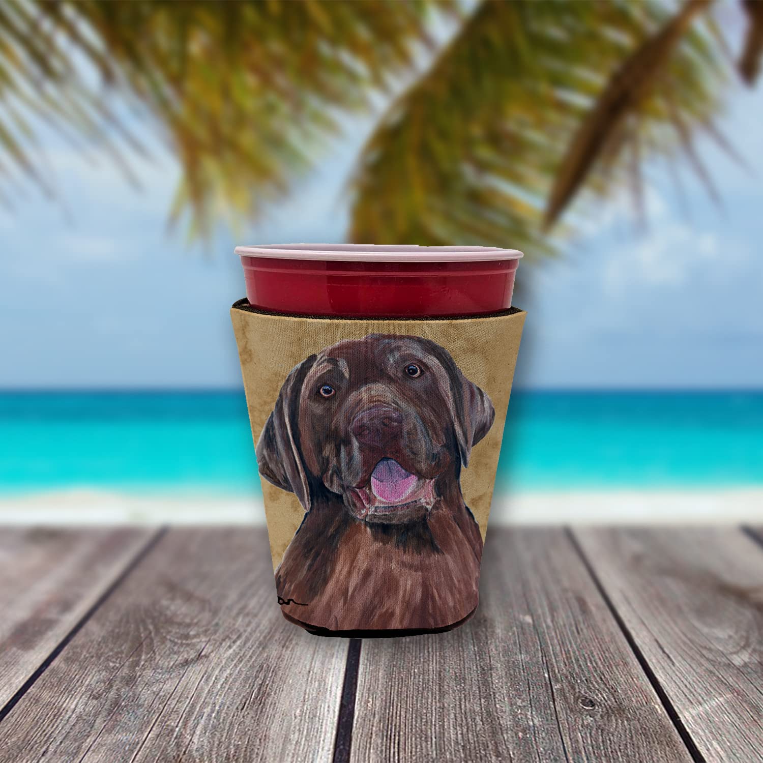 Labrador Red Solo Cup Beverage Insulator Hugger