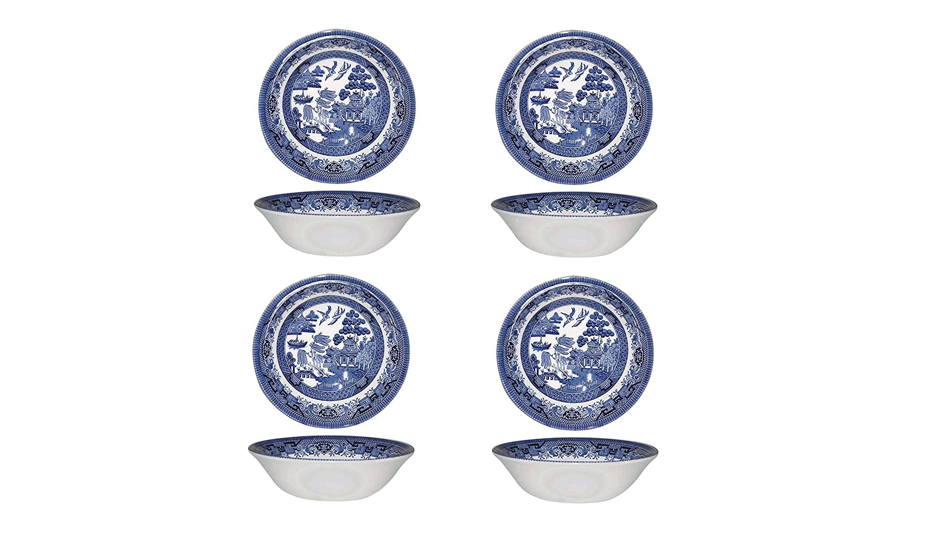 Churchill Blue Willow Oatmeal Bowl 6'', Set Of 4, Made In England