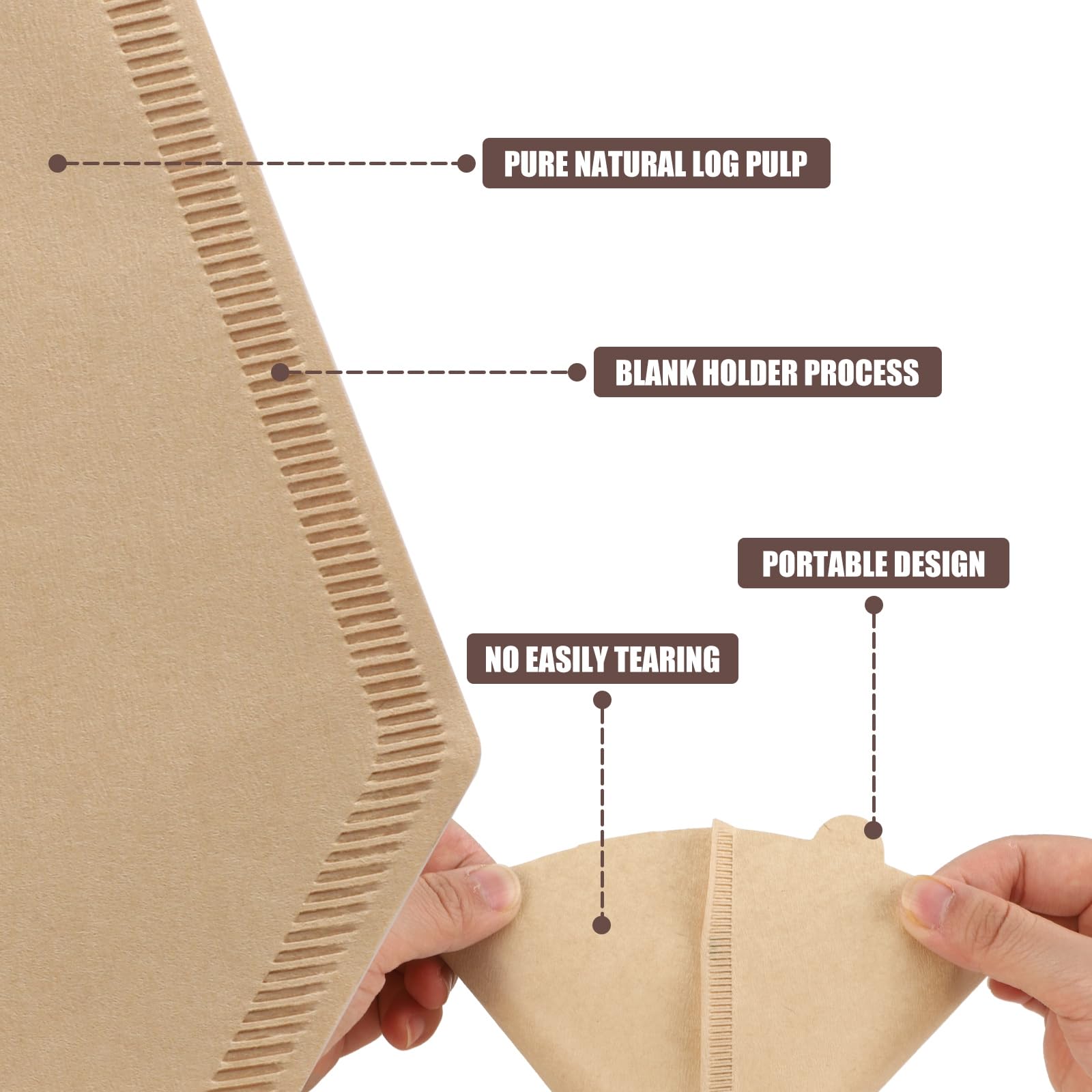 400 Count Cone Coffee Filters #2, 2 Coffee Filters Unbleached Natural Brown Disposable Coffee Filter Compatible With Pour Over A