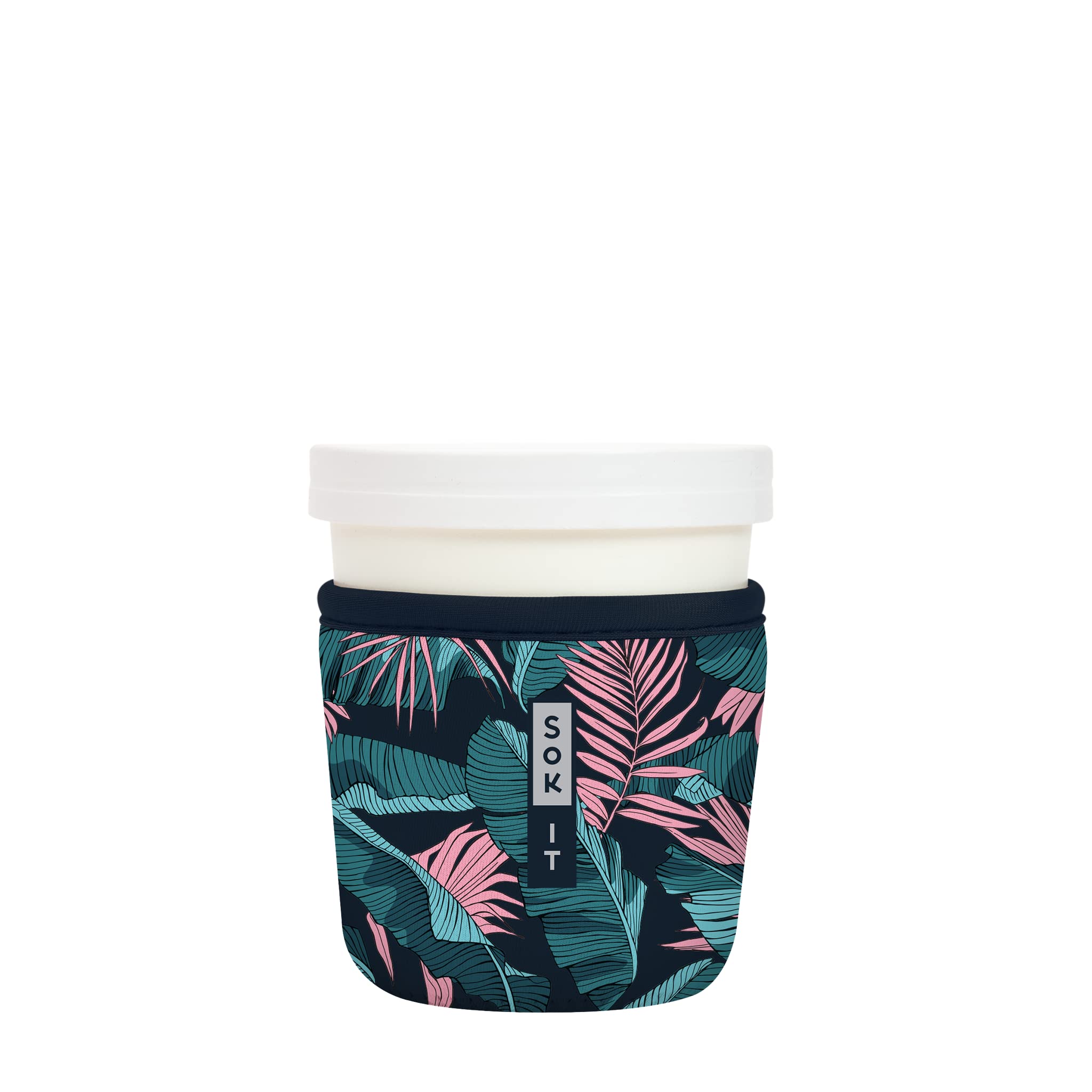 Sok It Ice Cream Sok Insulated Neoprene Cover (Midnight Tropics, Fits Tapered Ice Cream Pints)
