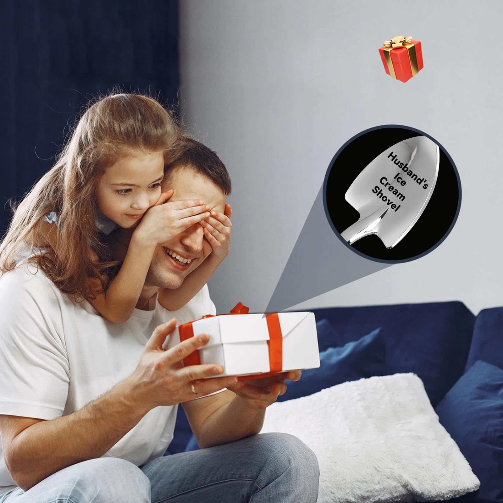 Gifts for Husband Fathers Day from kids Papa Boyfriend, Funny Husband? Ice Cream Shovel Gifts for Men Dad Birthday, Husband Wedd