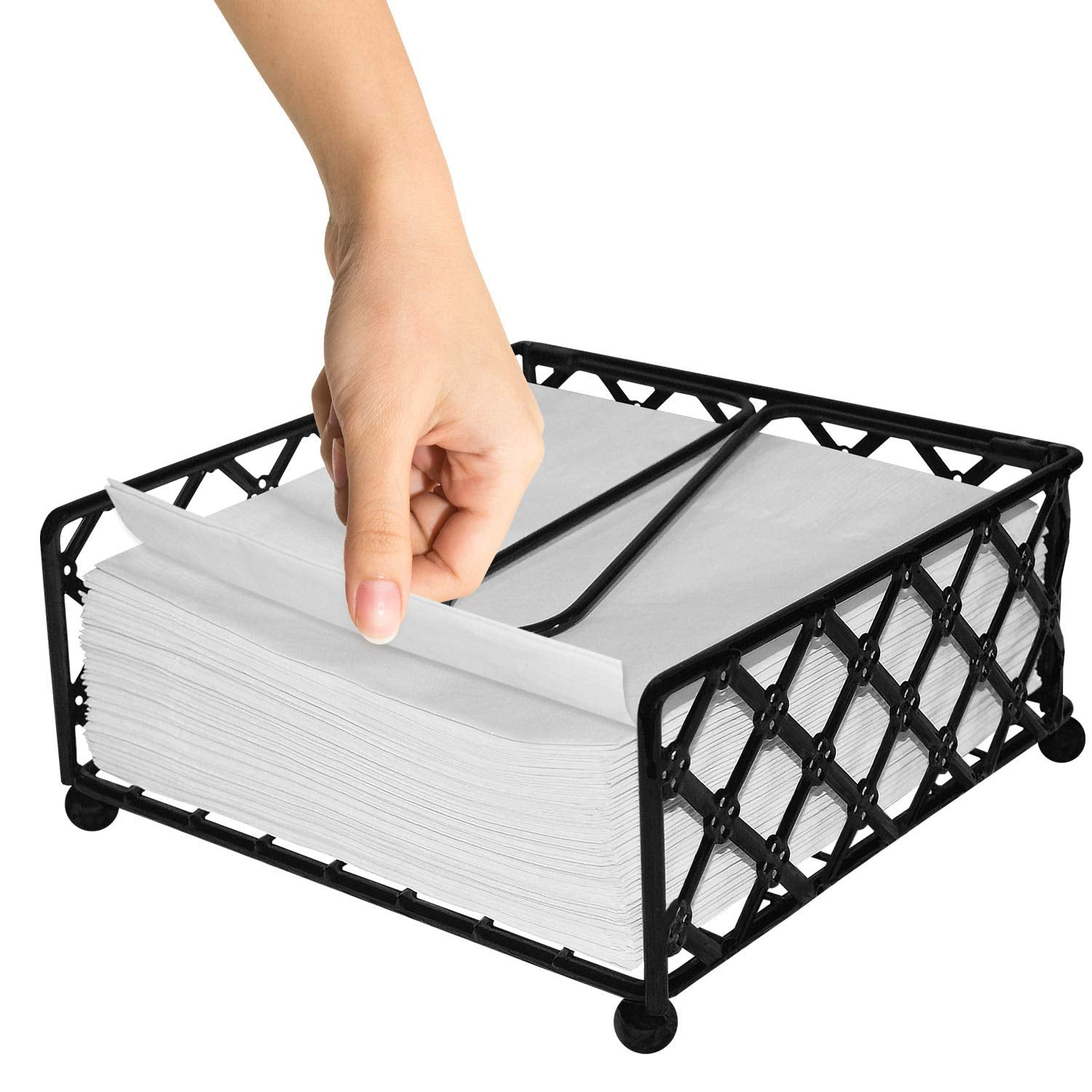 Blue Donuts Lattice Collection Napkin Holder - Napkin Holders For Tables, Dining Table Napkin Holders For Kitchen, Flat Napkin H