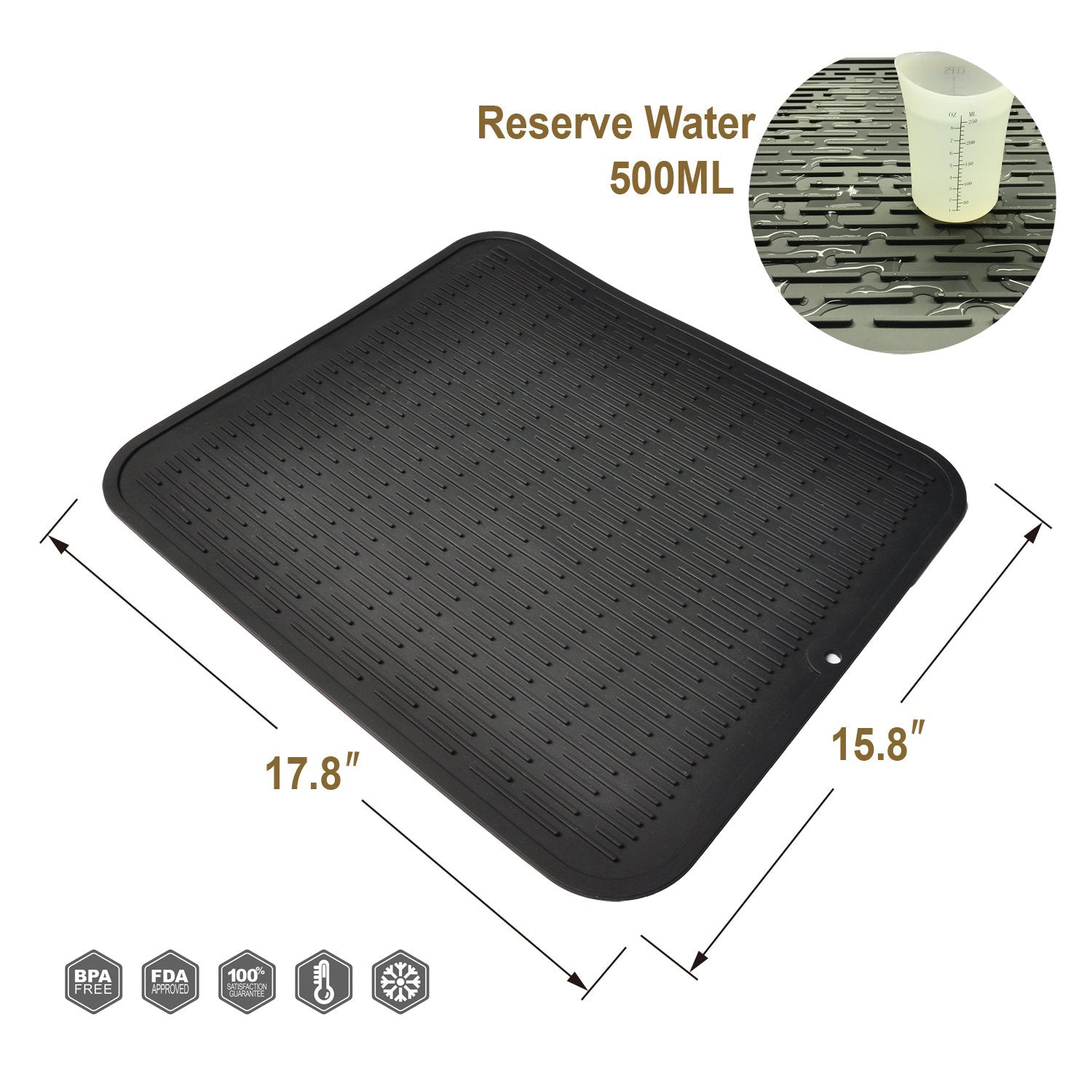 Extra Large Silicone Trivet Heat Resistant Mat 18'' X 16'' Dish Drying Mats Kitchen Counter Rack Sink Drainer Pad Hot Pot Trivet