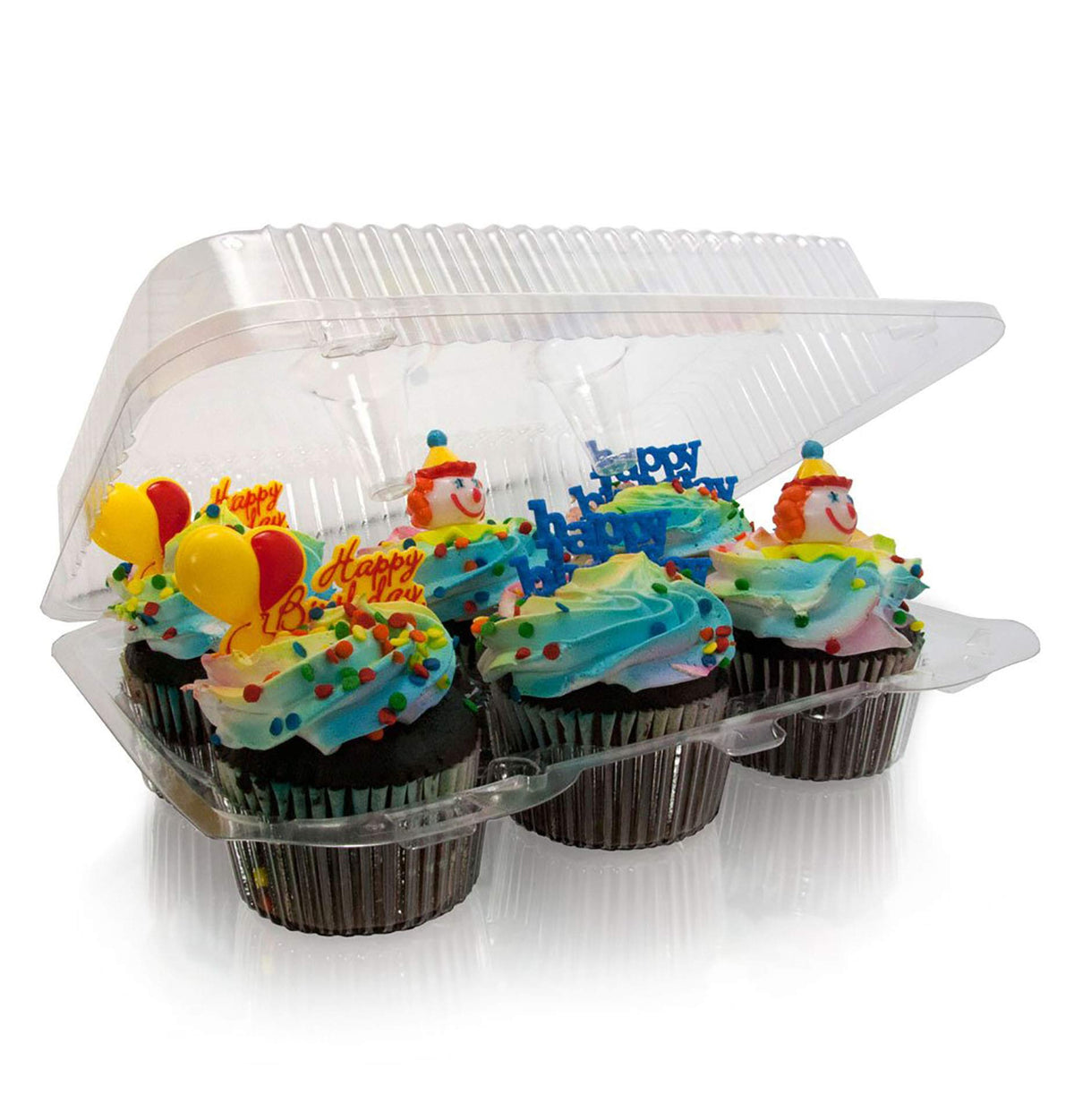 Pizety 6 Compartment Cupcake Boxes Clear Cupcake And Muffin Containers With Hinged Lid Strong And Sturdy Bpa Free,6 Cavity Cupca