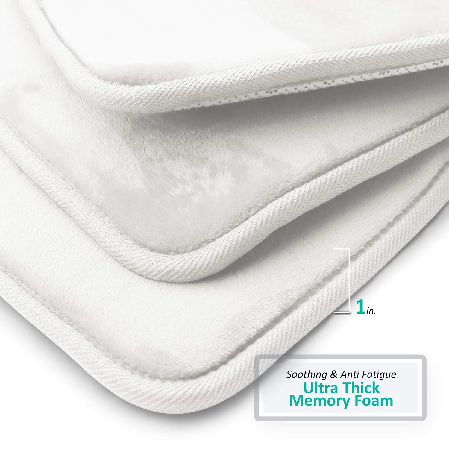 Clara Clark Bathroom Contour Rug  Ultra Soft Non Slip and Cozy  Velvet Memory Foam Toilet U-Shaped Bath Mat