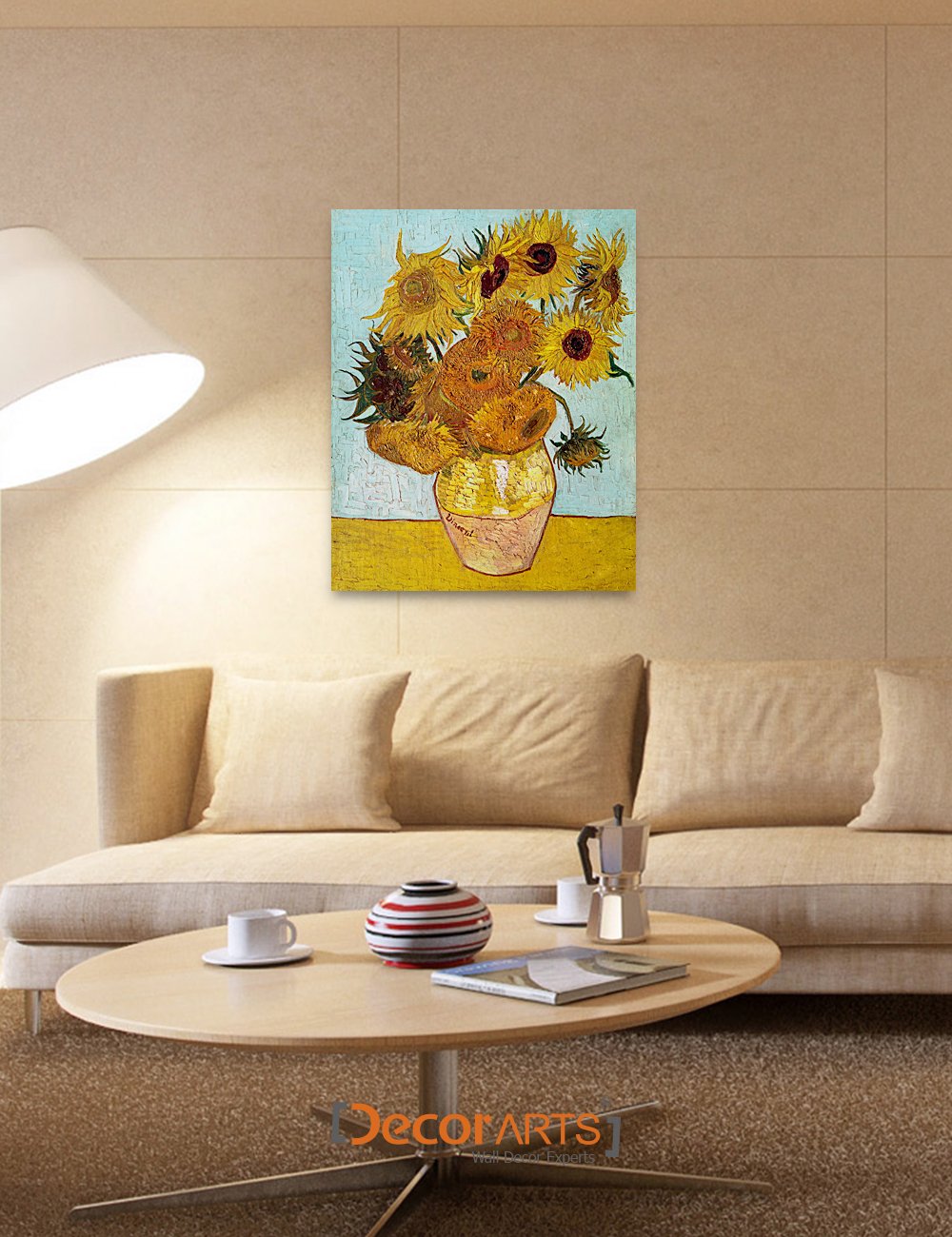 Decorarts - Twelve Sunflowers, Vincent Van Gogh Reproductions. Giclee Canvas Print Wall Art For Home Wall Decor. 24X30X1.5 In