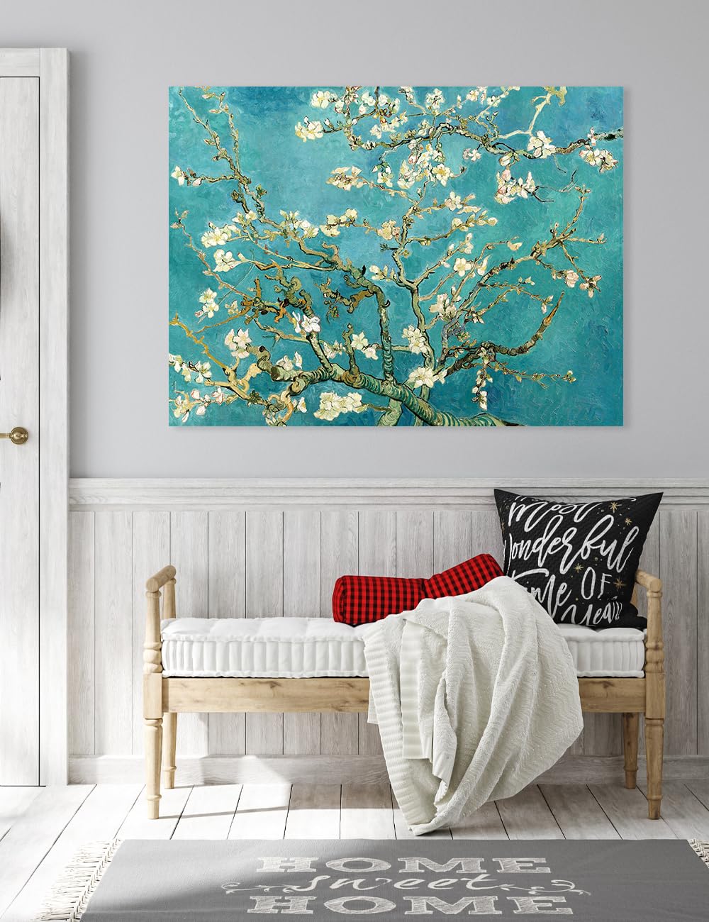 Decorarts - Almond Blossom Tree - Vincent Van Gogh Reproductions. Oversize Giclee Canvas Print Wall Art For Home Wall Decor. 40X