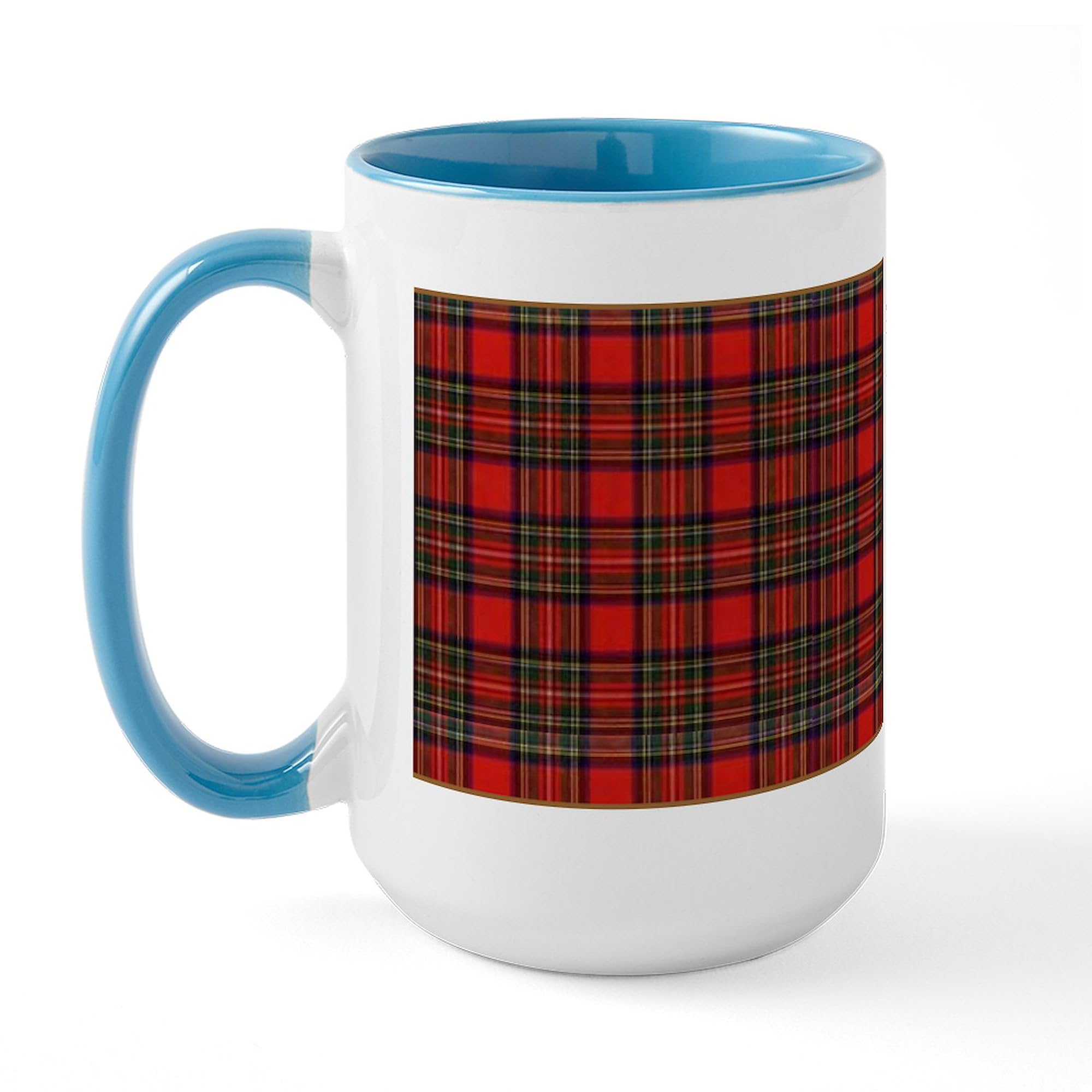 CafePress Red Plaid Large Mug 15 oz (444 ml) Ceramic Coffee Mug