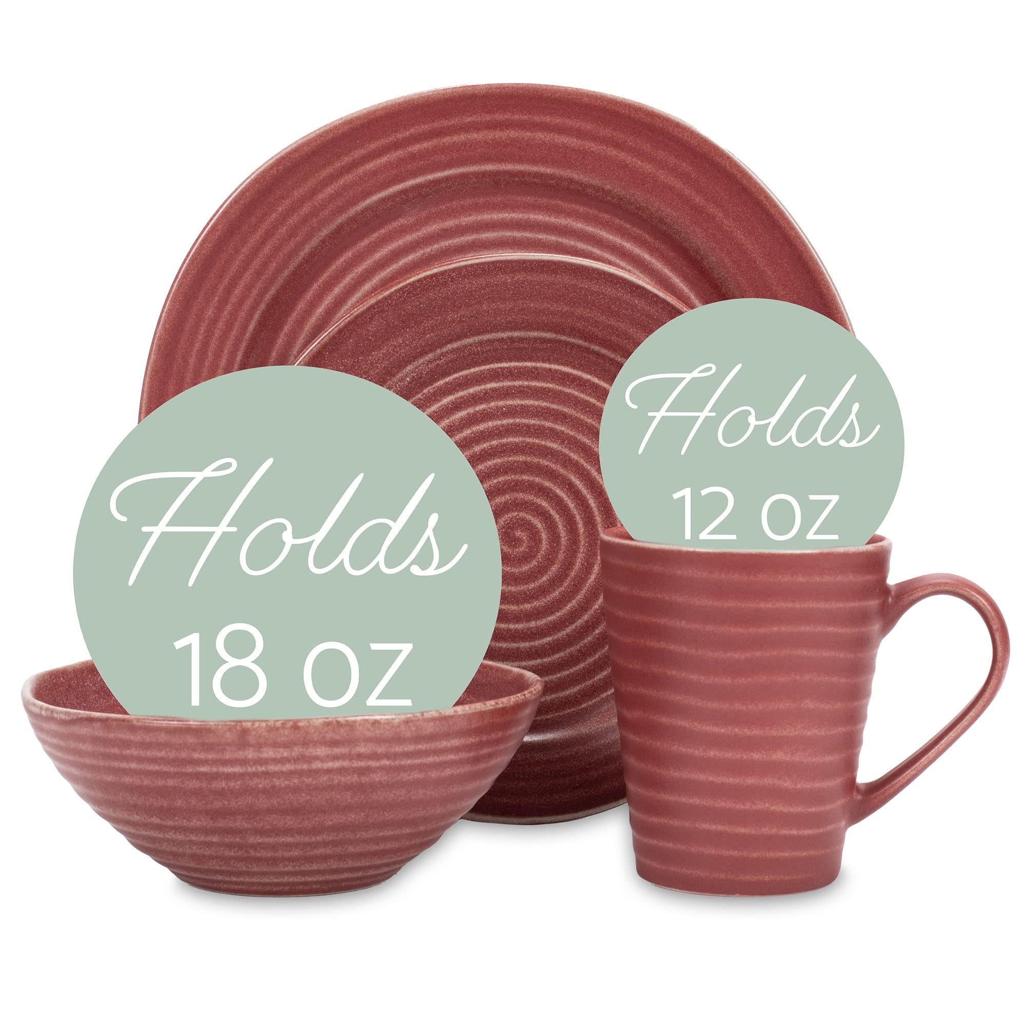 Elanze Designs Charming Chic Ribbed Modern Thrown Pottery Look Ceramic Stoneware Plate Platter Mug & Bowl Kitchen Dish Dinnerwar