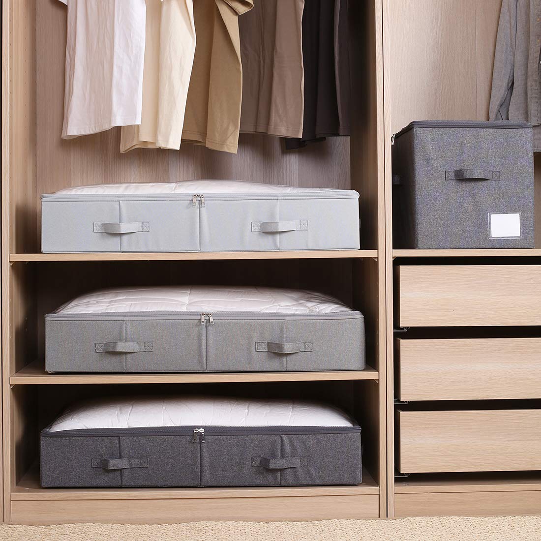 iwill CREATE PRO Spacious Visible Lidded Under bed Storage Bins for Shoes, Blankets, Sheets organized, Wedding Dress Storage Box