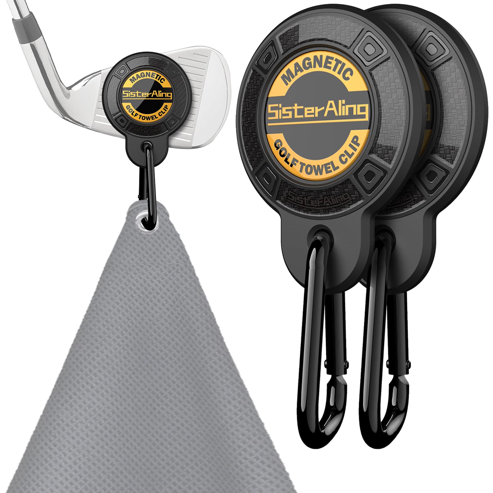 SisterAling Magnetic Clip for Golf Towel Removable Industrial Magnetic Accessories Design for Strong Hold to Golf Carts or Clubs