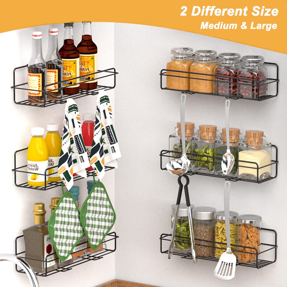 WEJIPP Spice Rack Holders Organizer for Wall Mount,Hanging Spice Shelf Storage Racks Seasoning Organizer Extra Storage for Kitch