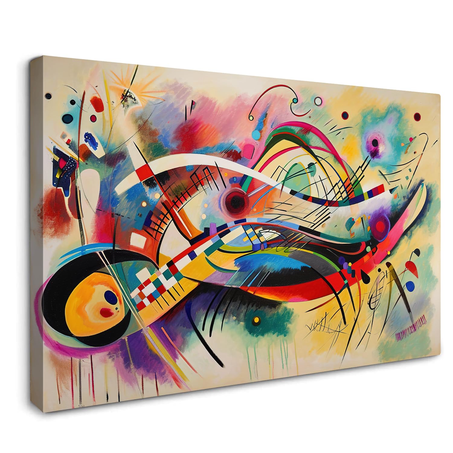 Gaosoul Modern Abstract Expressionism Canvas Print Hand Painted Look Bold Color Splendor Wall Art Decor Gallery Wrapped Unique H