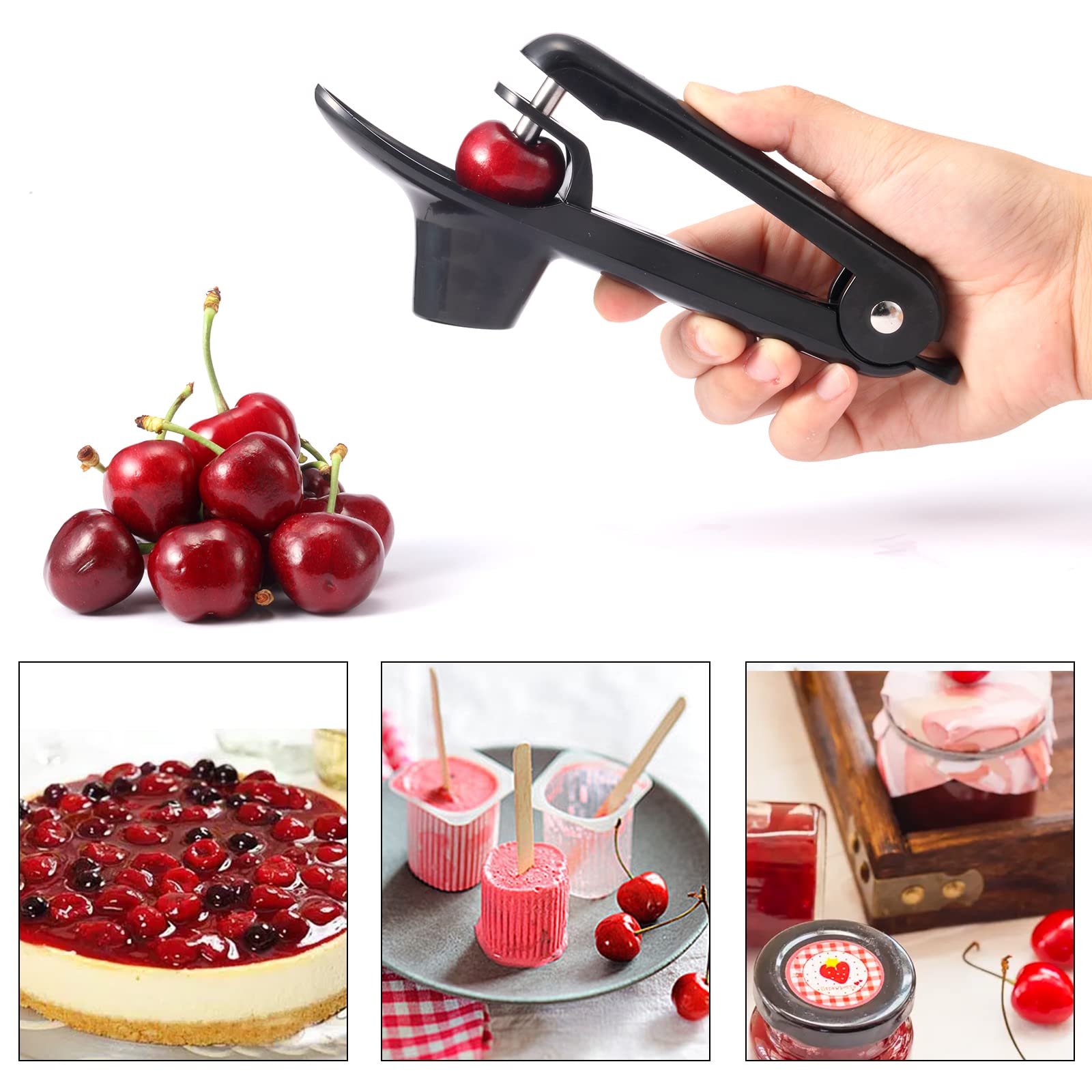 2 Packs Cherry Pitter Tools, Cherry Seed Core Remover Olives Pitter Tool, Stainless Steel Cherries Corer With Space-Saving Lock