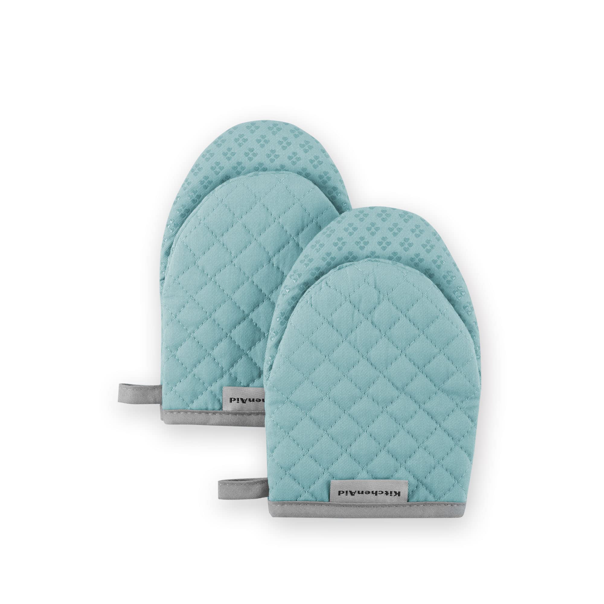 Kitchenaid Asteroid Mini Oven Mitt, 5.5''X8'', Aqua 2 Count