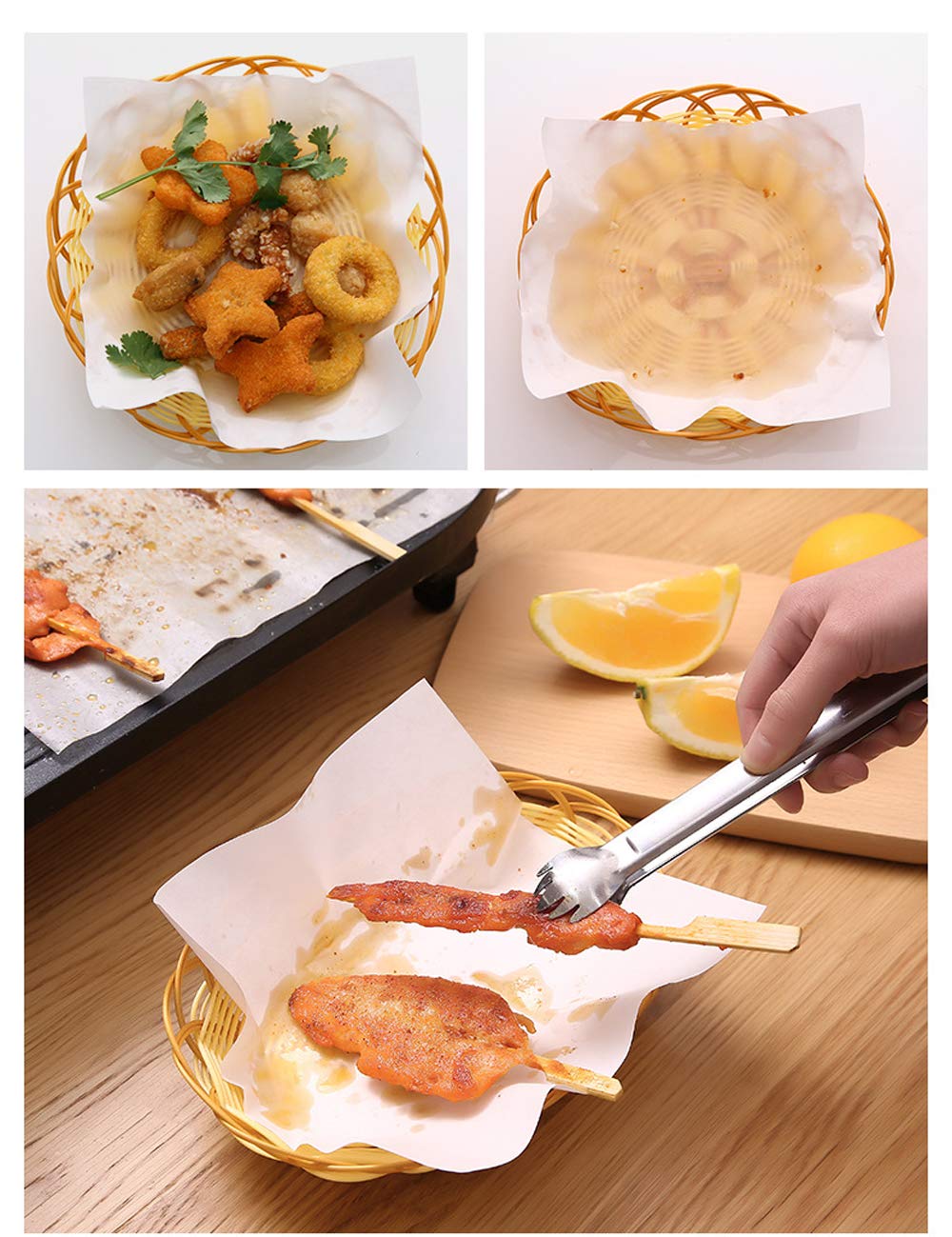 Oil-Absorbing Paper For Fried Food And Tempura,Extra Thick,50 Sheet Pack,19.7Cm X 21.8Cm