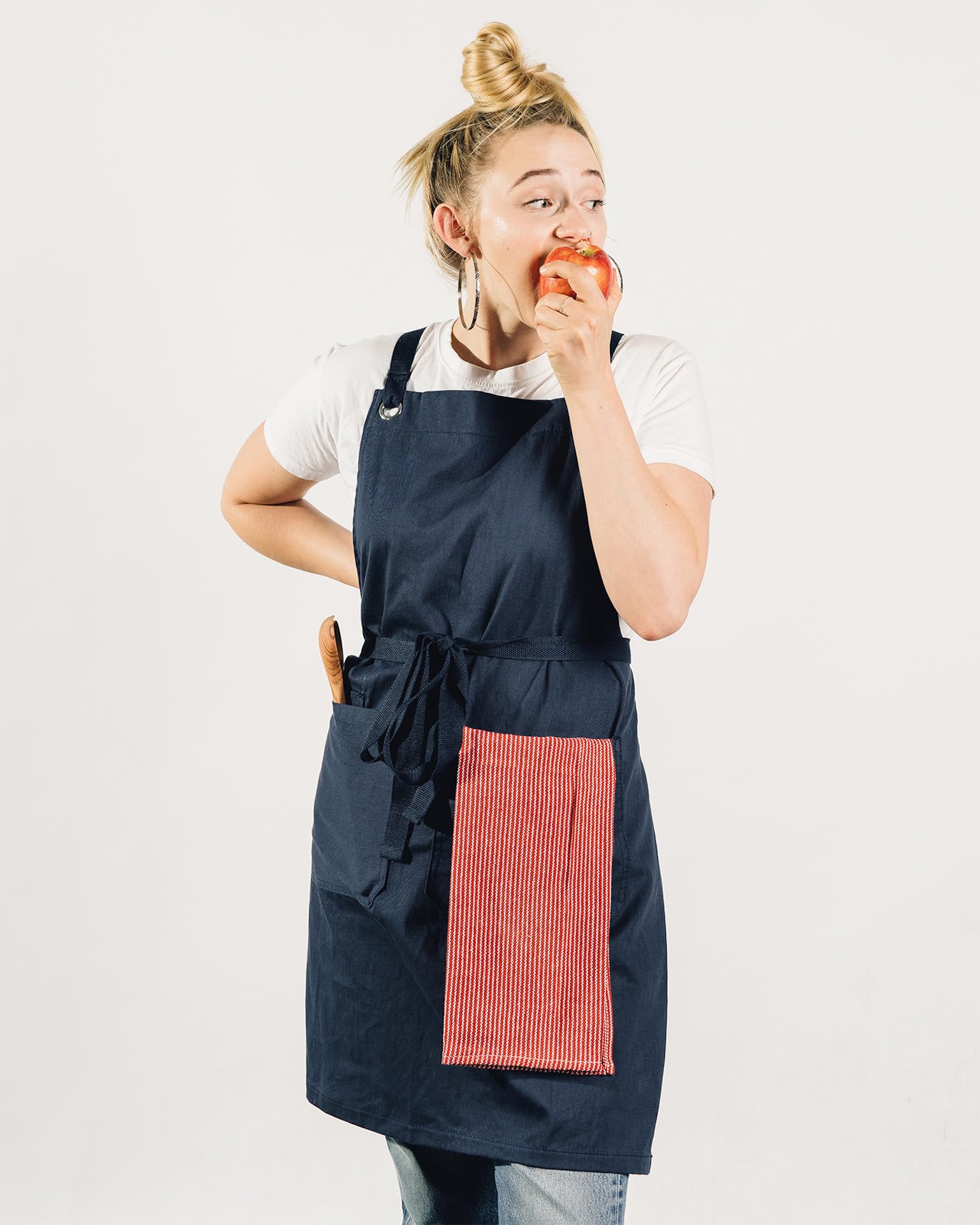 Caldo Crossback Kitchen Apron For Cooking (Navy)