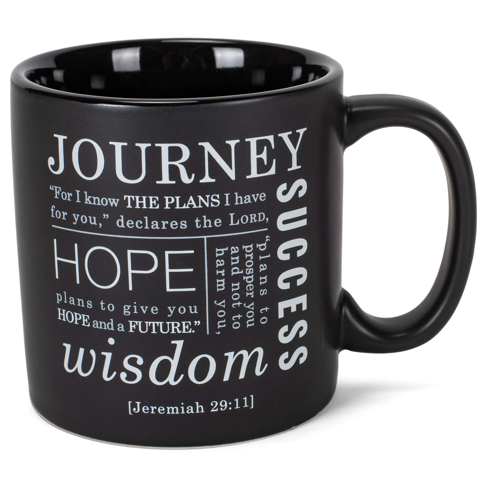Lighthouse Christian Products The Lord Plans The Journey Matte Black 16 Ounce Ceramic Mug
