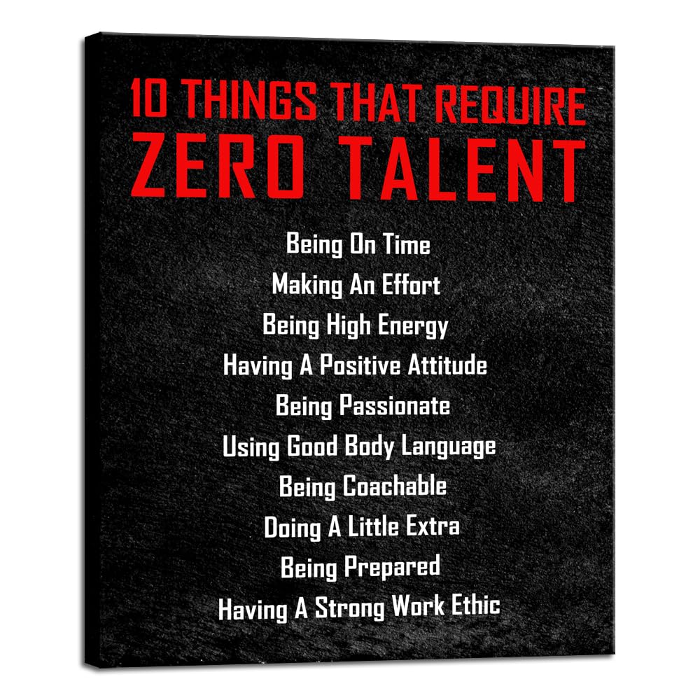Pyradecor Large Motivational 10 Things That Require Zero Talent Office Positive Quotes Inspirational Poster Canvas Prints For Cl