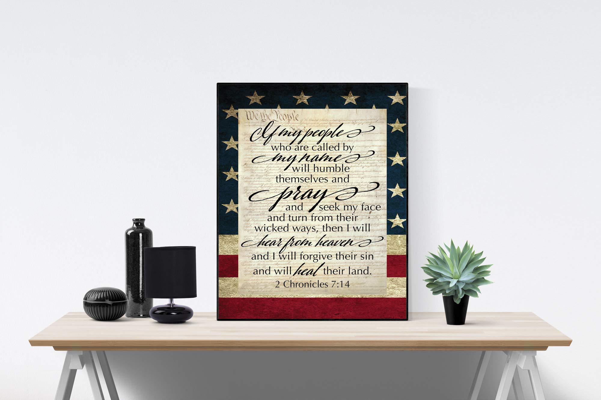 2 Chronicles 7:14 Art Poster | My People | Bible Verse Print (11X14)
