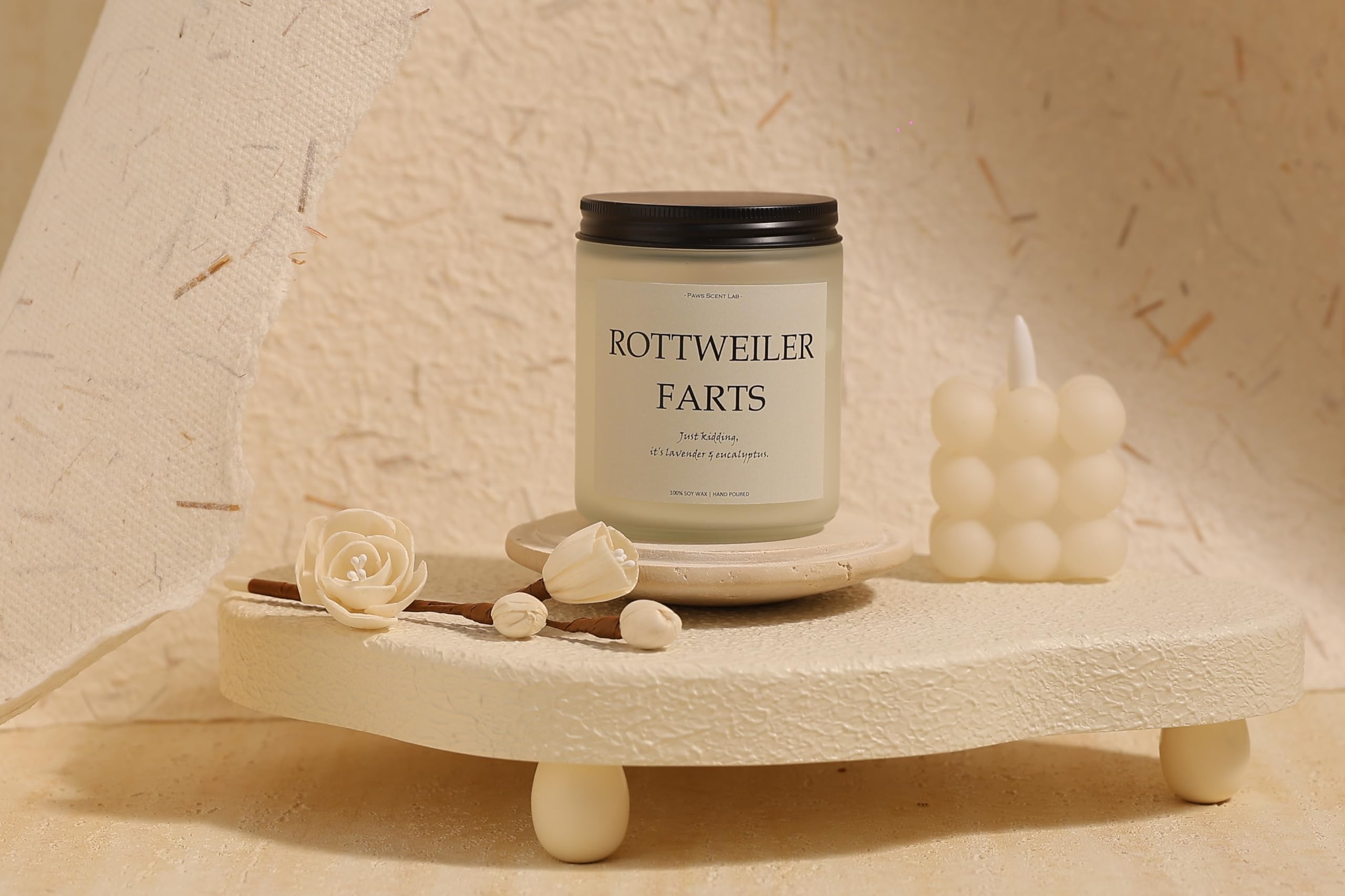 Rottweiler Gifts & Decor, Rottweiler Gifts for Women, Dog Mom Gift for Women - Lavender & Eucalyptus, Crafted by Natural Soy Wax