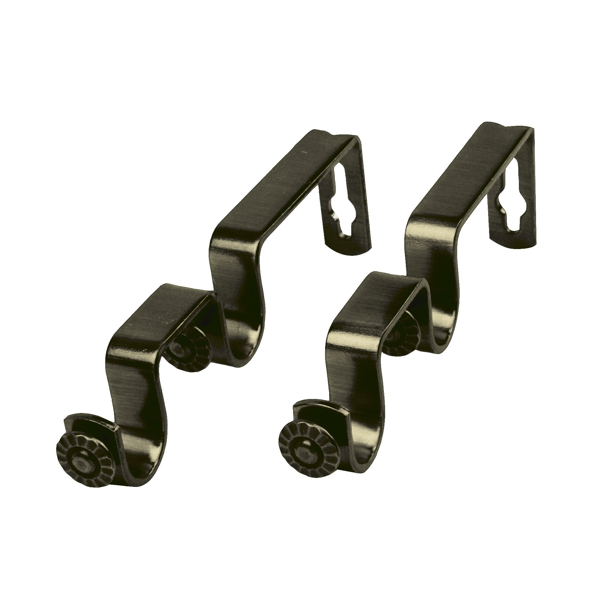 Rod Desyne 3/4'' Antique Brass Double Bracket Pair, 2 Piece