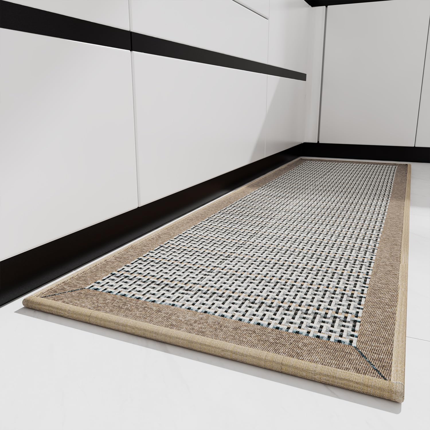 PADOOR Kitchen Mats for Floor, Kitchen Rugs Non Slip Washable, Rubber Backed Kitchen Runner Super Absorbent Kitchen Floor Mat Si