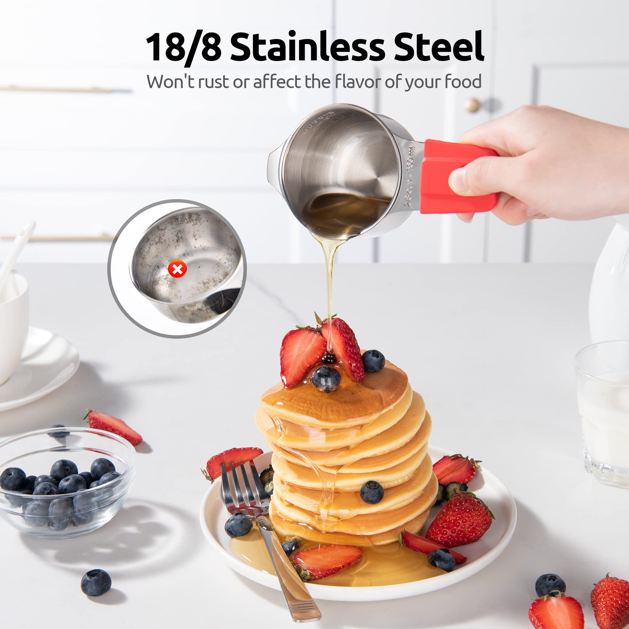 Measuring Cups, U-Taste Magnetic Measuring Cups And Spoons Set Of 13 In 18/8 Stainless Steel: 7 Measuring Cups And 5 Measuring S